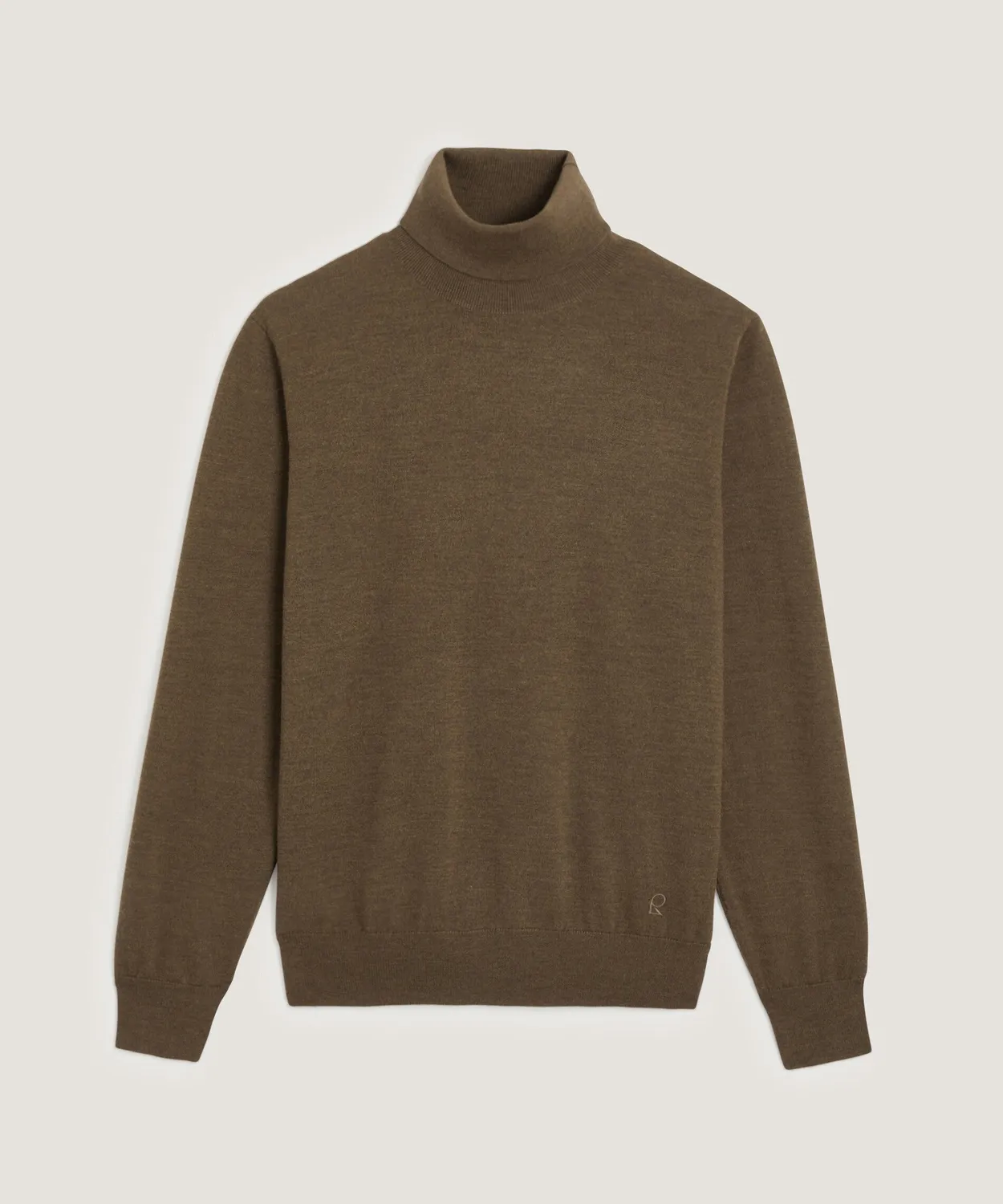 Rodier maglione dolcevita merino bark brown uomo
