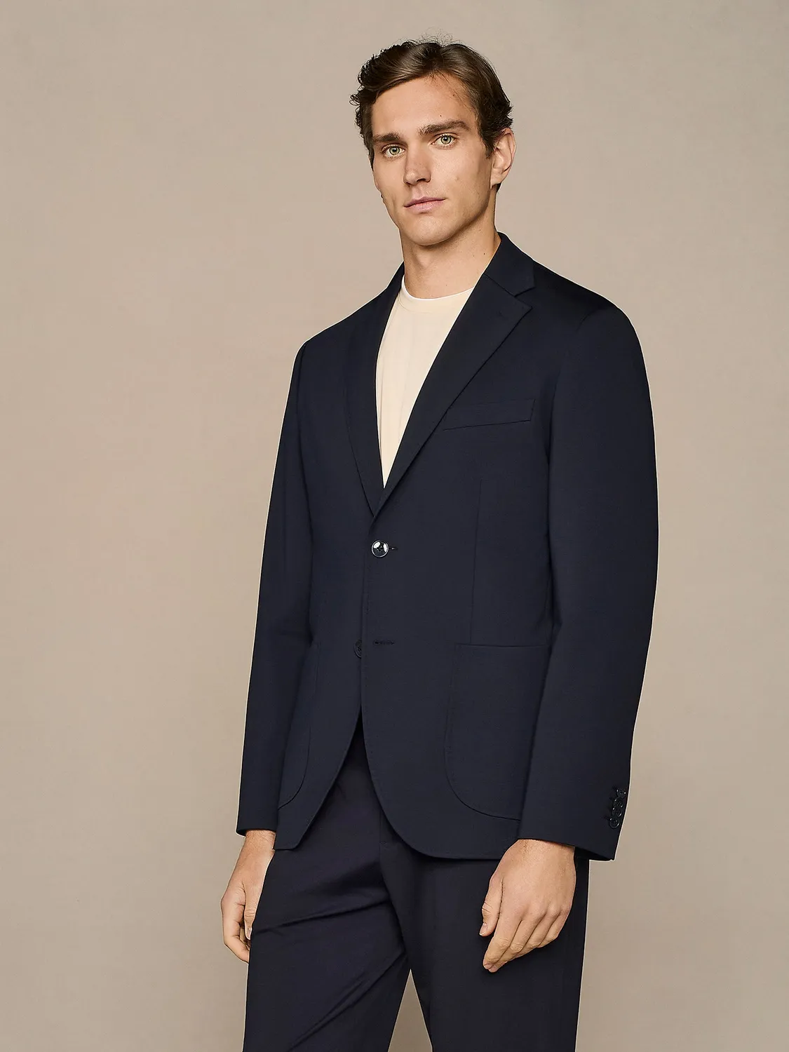 Paul Taylor giacca jersey blu navy sfoderata