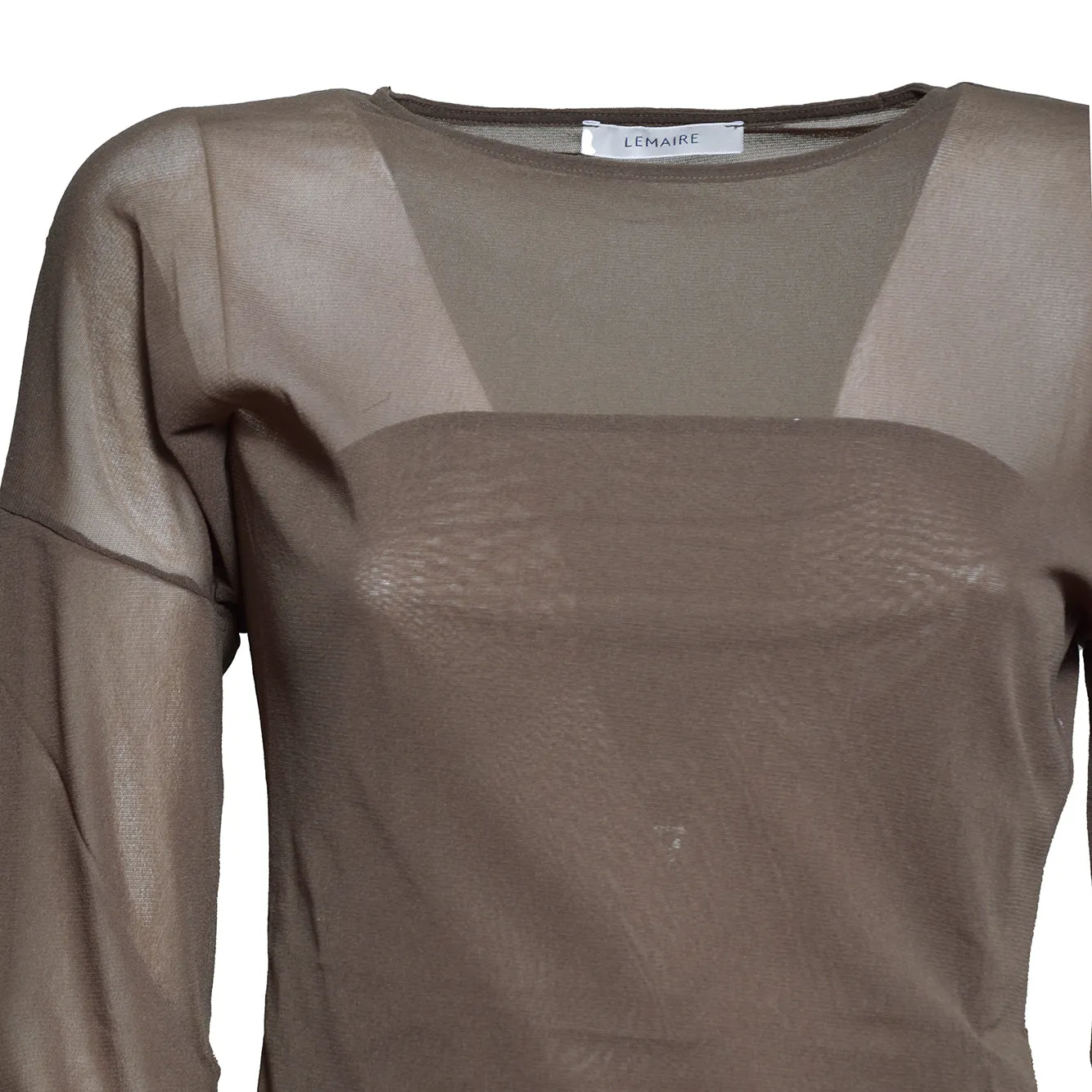 Lemaire Ballerina top maniche lunghe marrone cioccolato