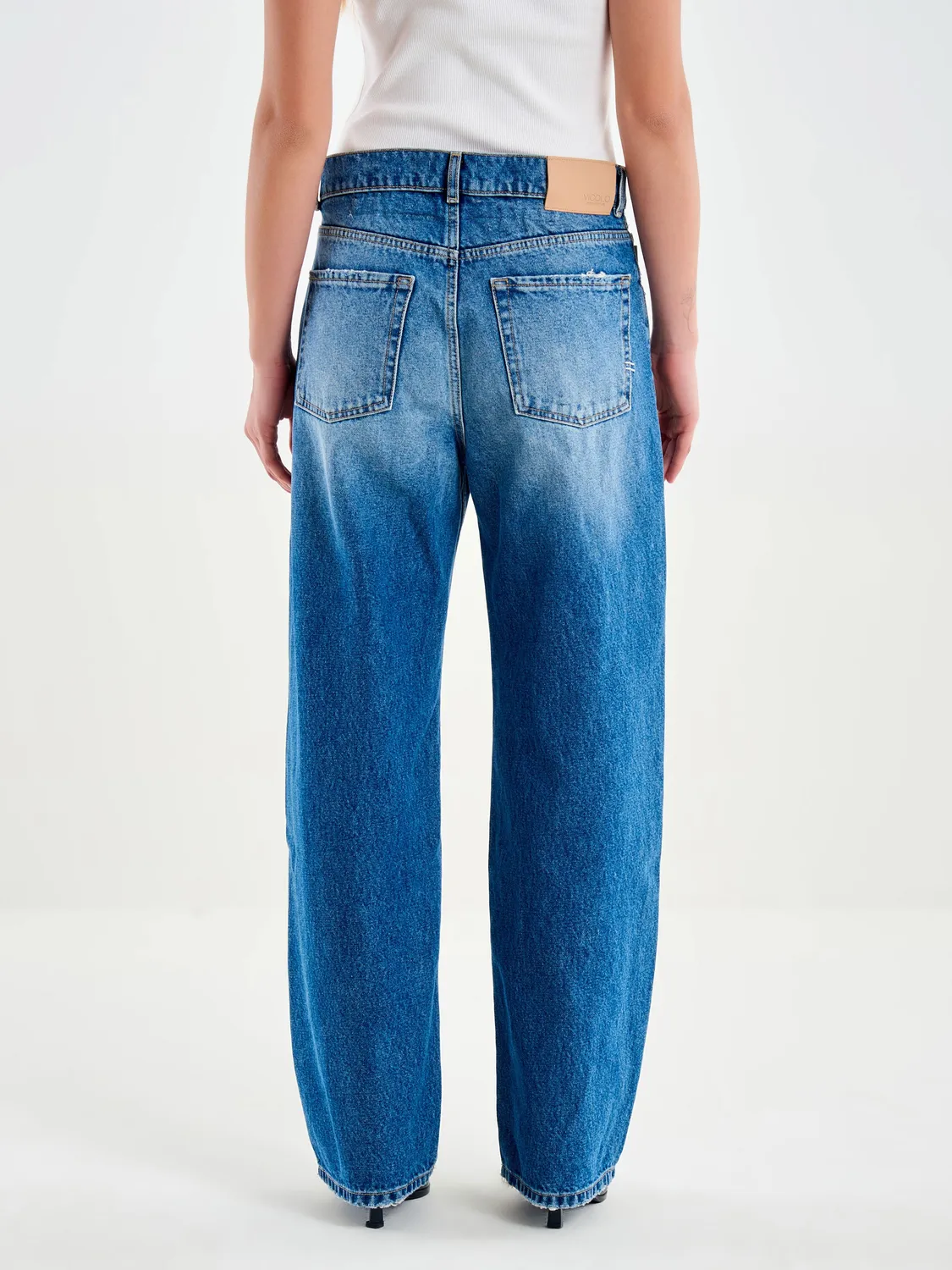 VICOLO Jeans Bernadette loose fit blu cotone