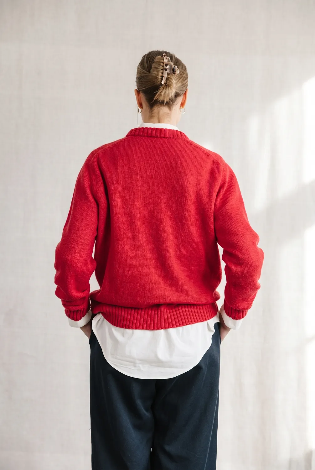 Jyoti Saposoa maglione alpaca corallo girocollo
