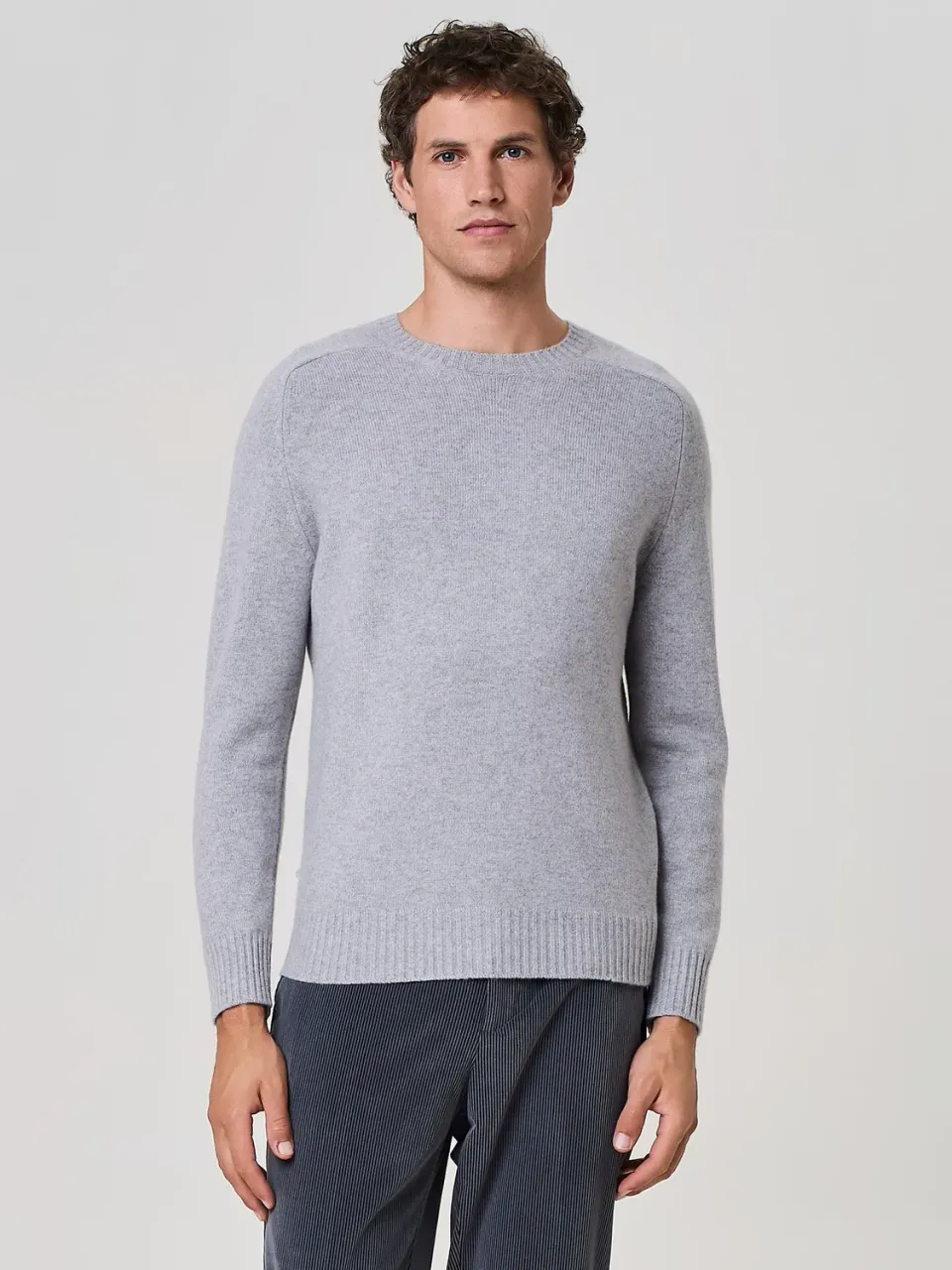 Paul Taylor Maglia Girocollo Puro Cashmere Grigio Chiaro