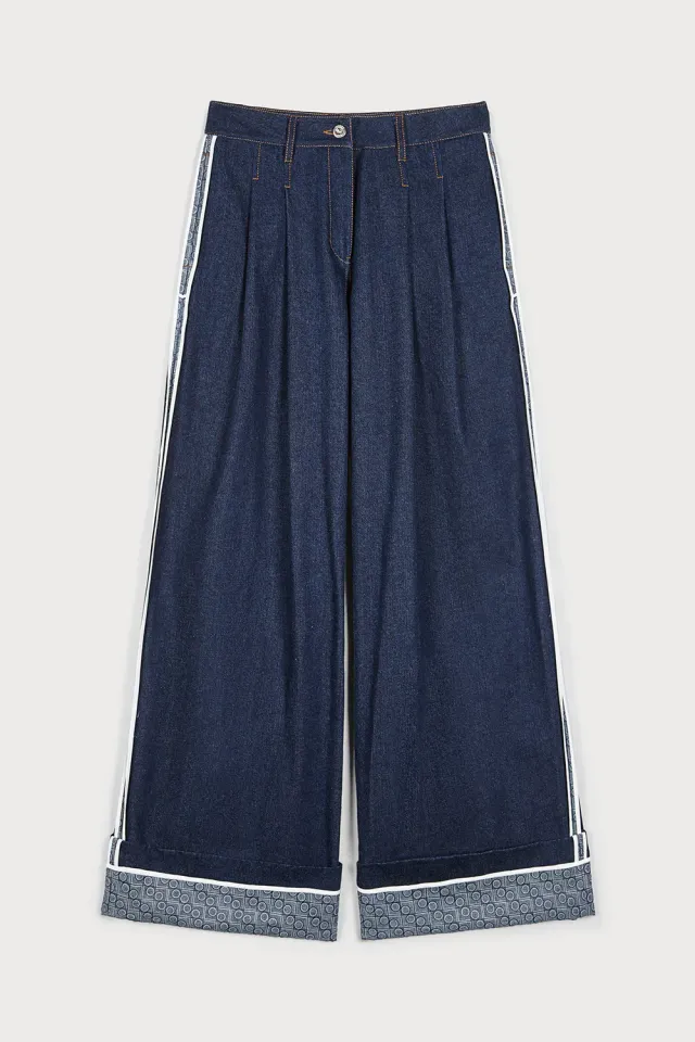 PORTS 1961 Blue Horizon Wide-Leg Denim jeans blu