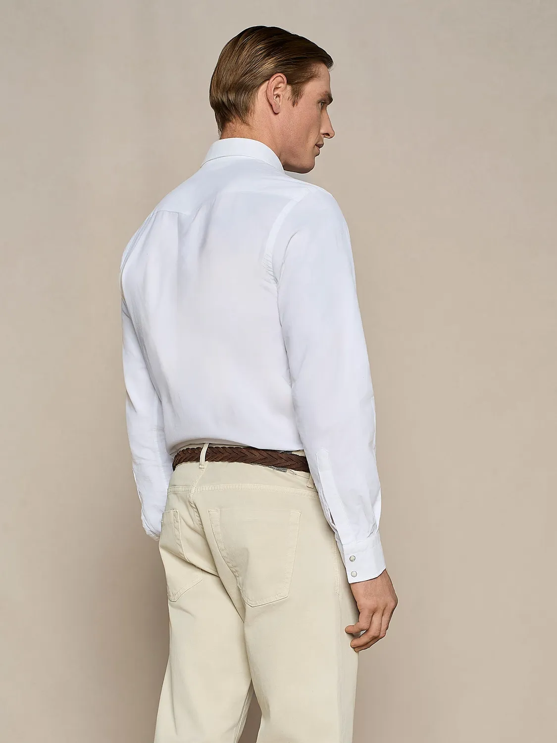 Paul Taylor camicia texana velluto bianco cotone