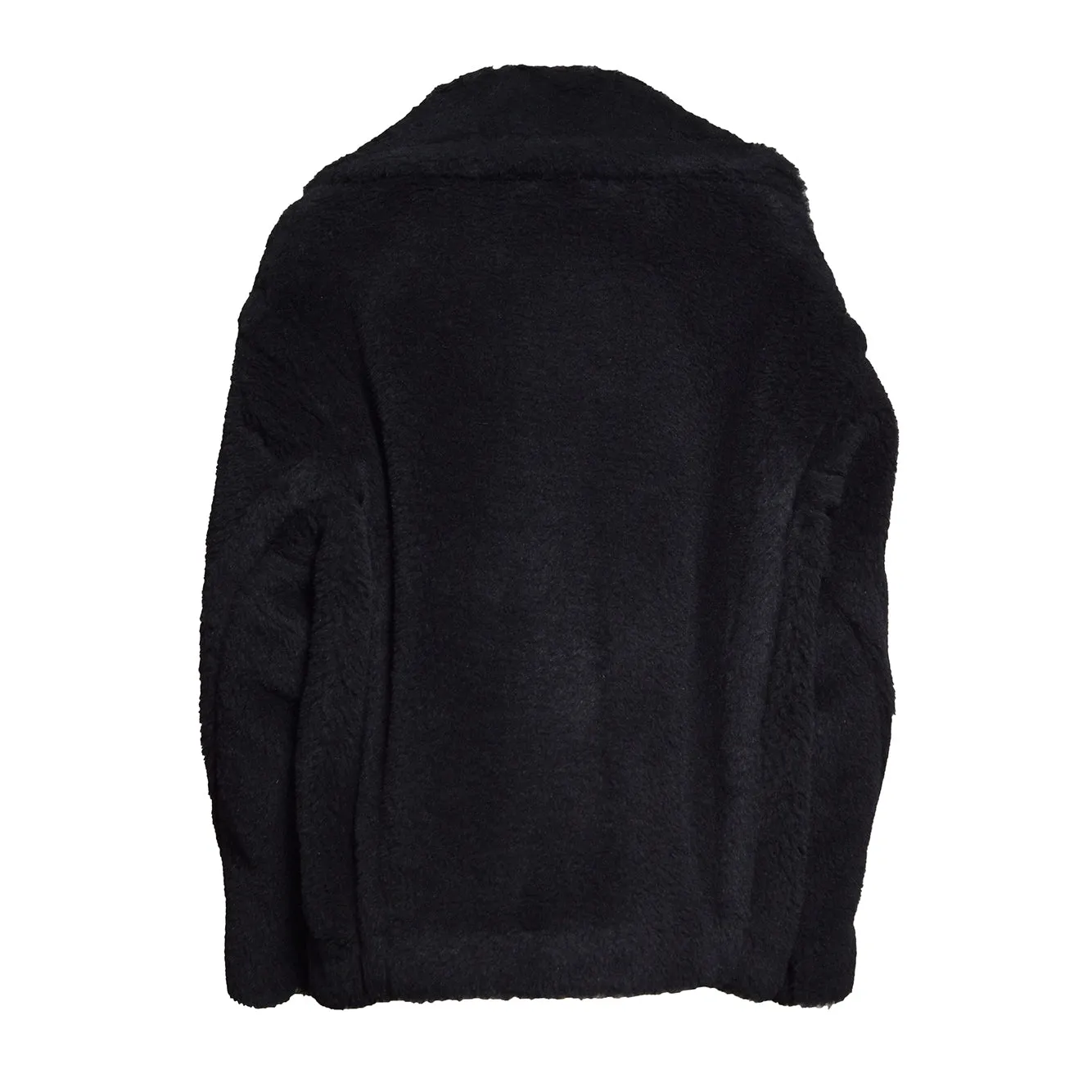 Max Mara Alcuno cappotto donna nero alpaca e seta