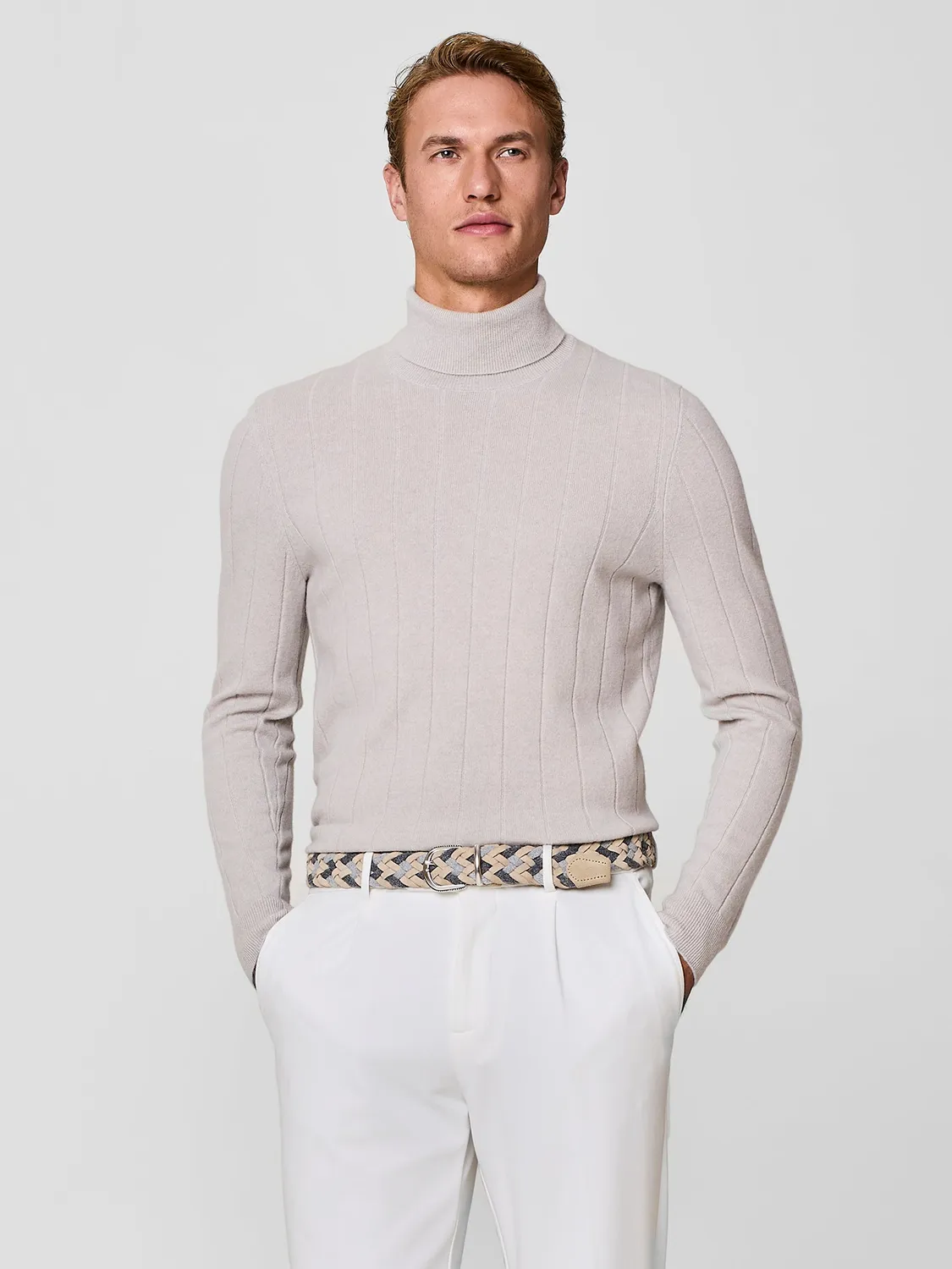 Paul Taylor Dolcevita Maglia Cashmere Lana Burro