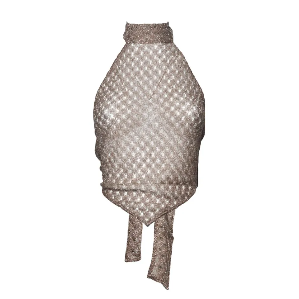 Missoni MS26SK09BR014D top marrone S viscosa metallizzata