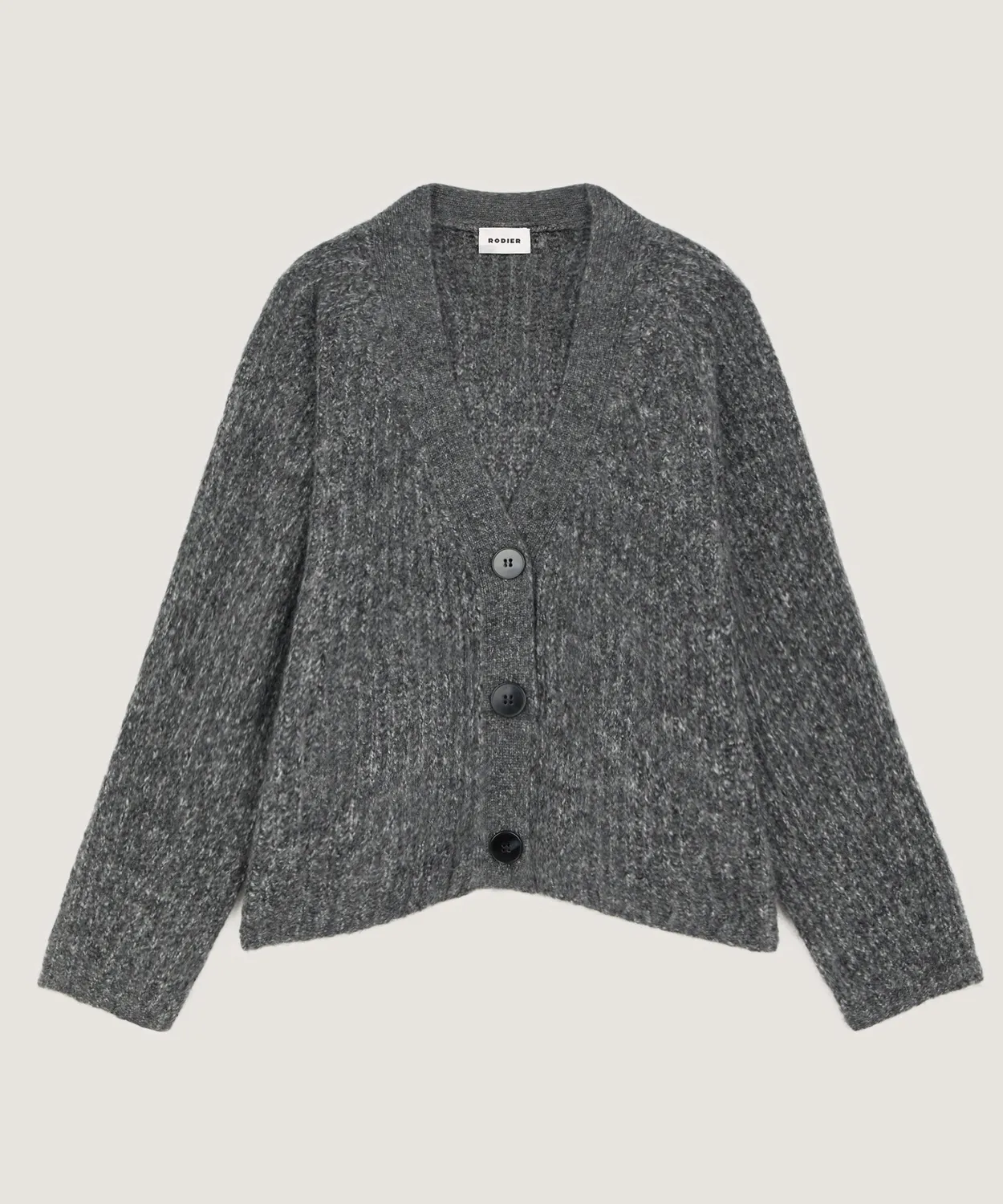 Rodier Cardigan oversize maglia grossa grigio