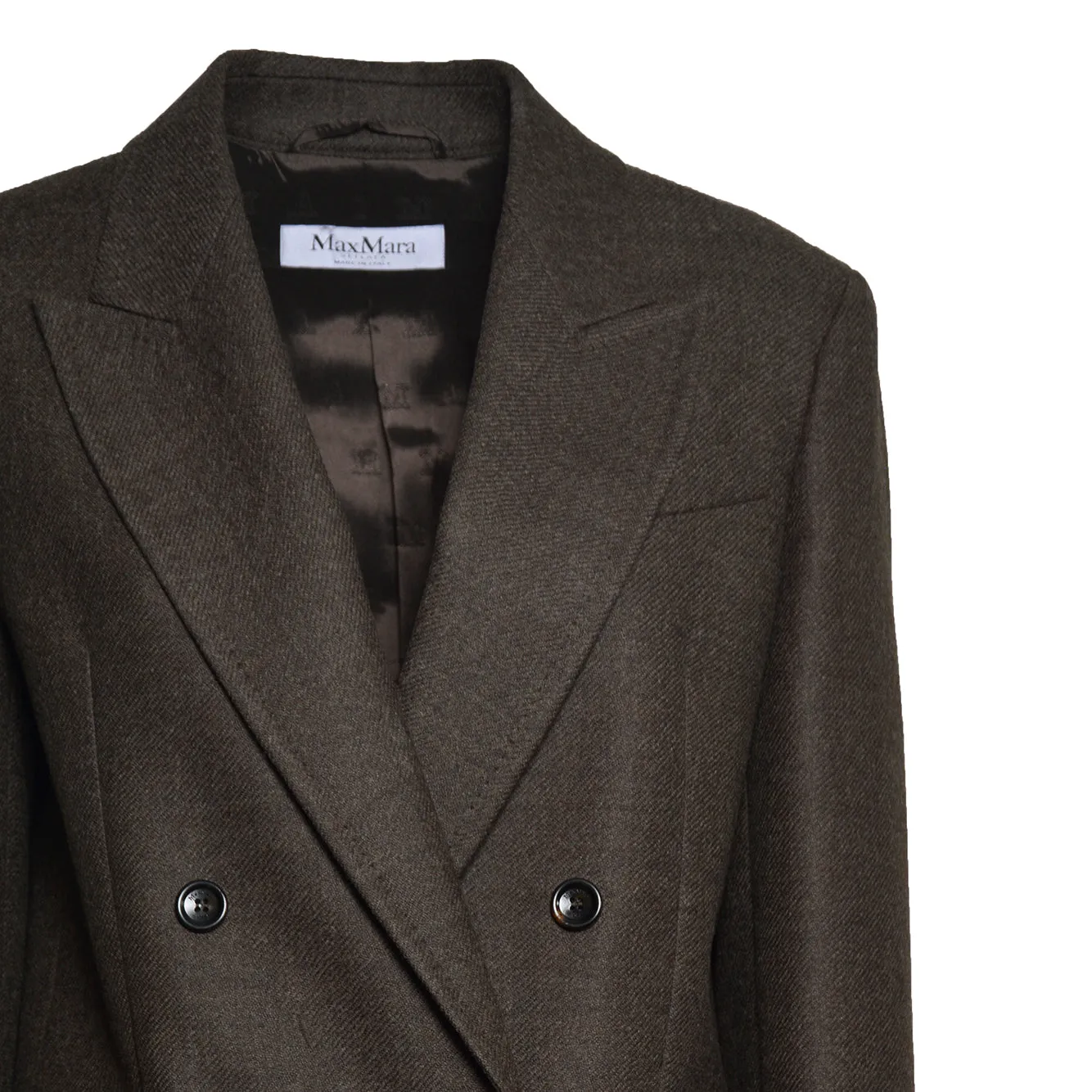 Max Mara Pulvino Sfilata 2621046103600 giacca lana fango 38
