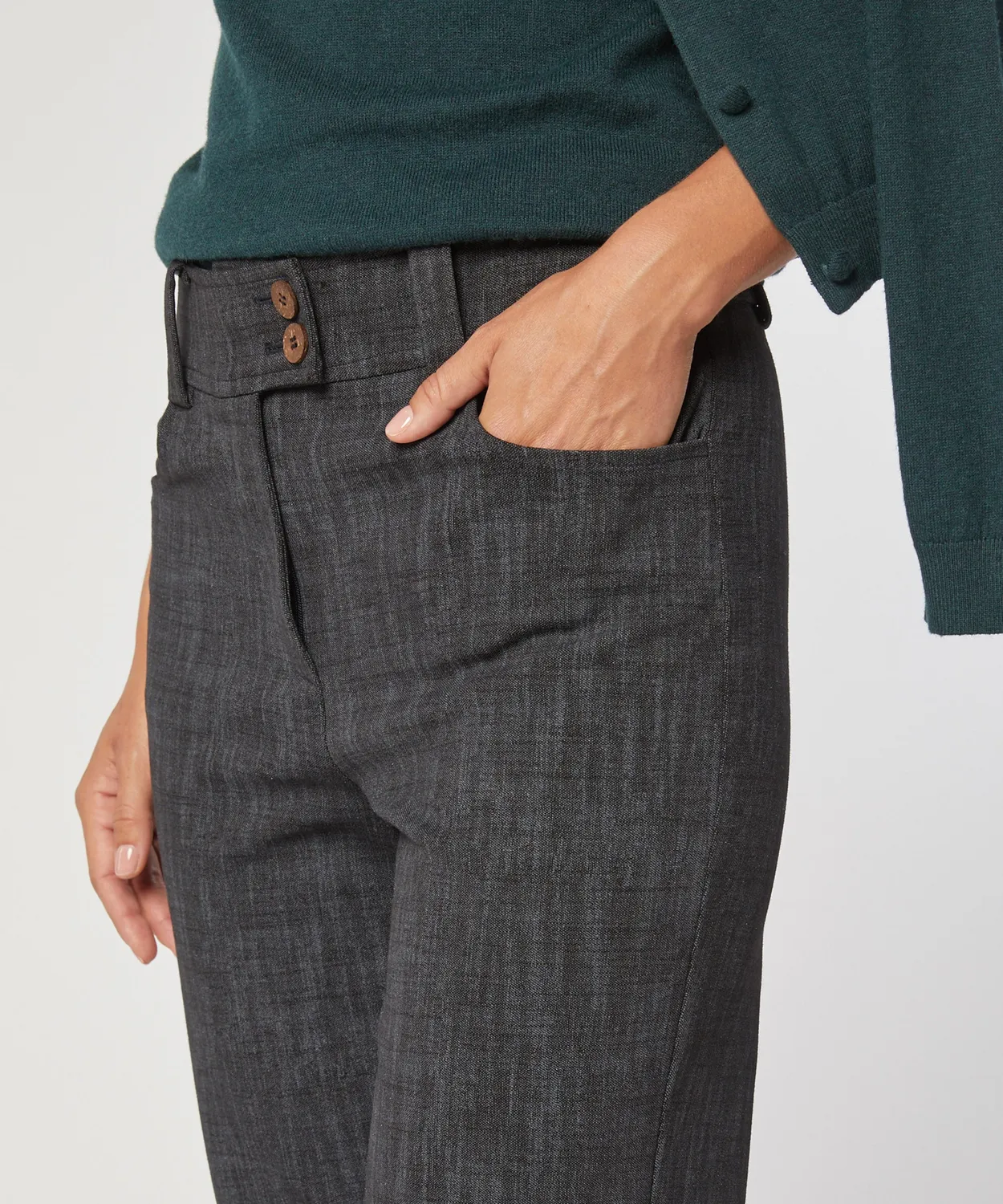 Rodier Pantaloni dritti viscosa Grigio Antracite 7/8
