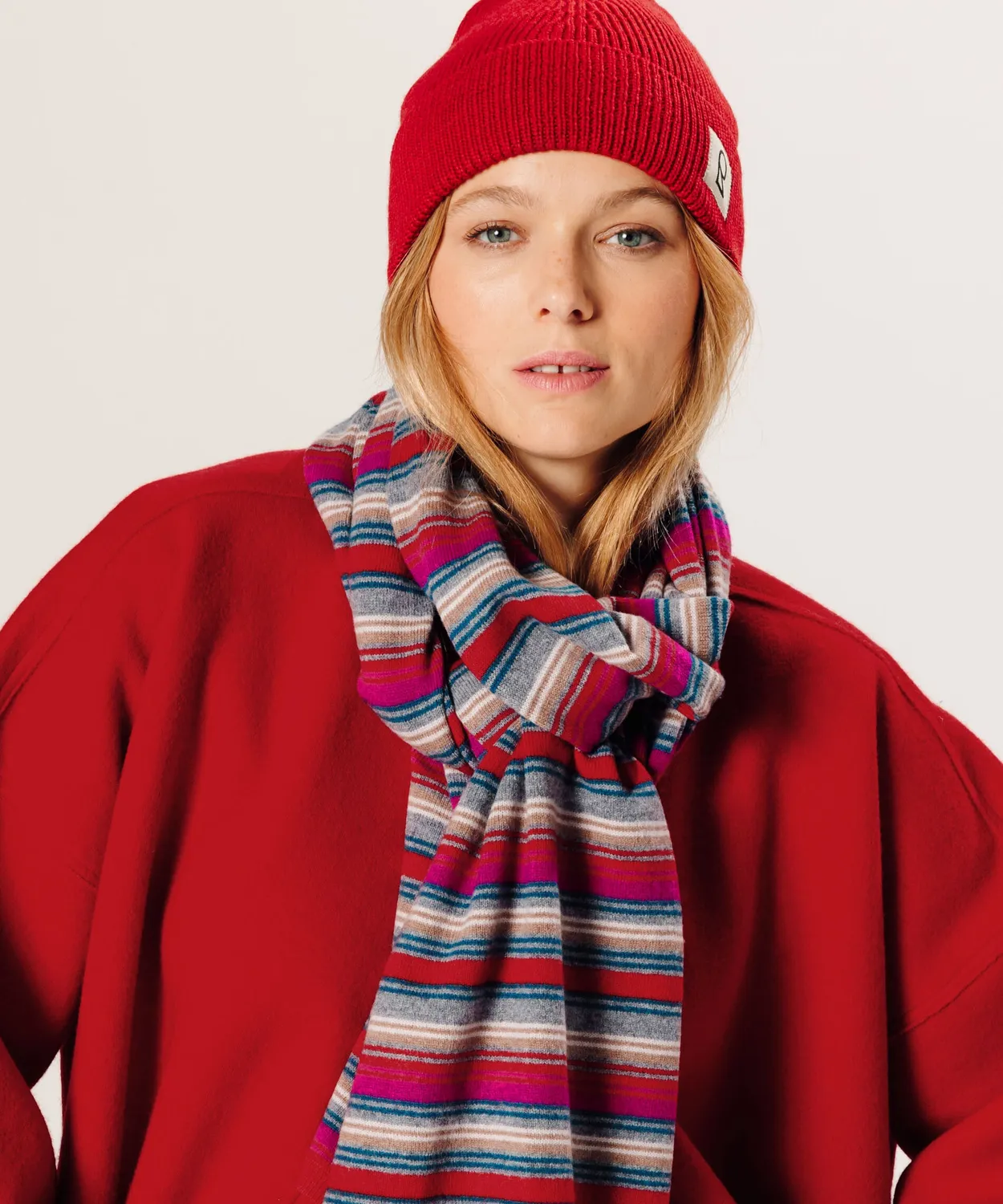 Rodier Cappello Lana Merino berretto rosso vermiglio