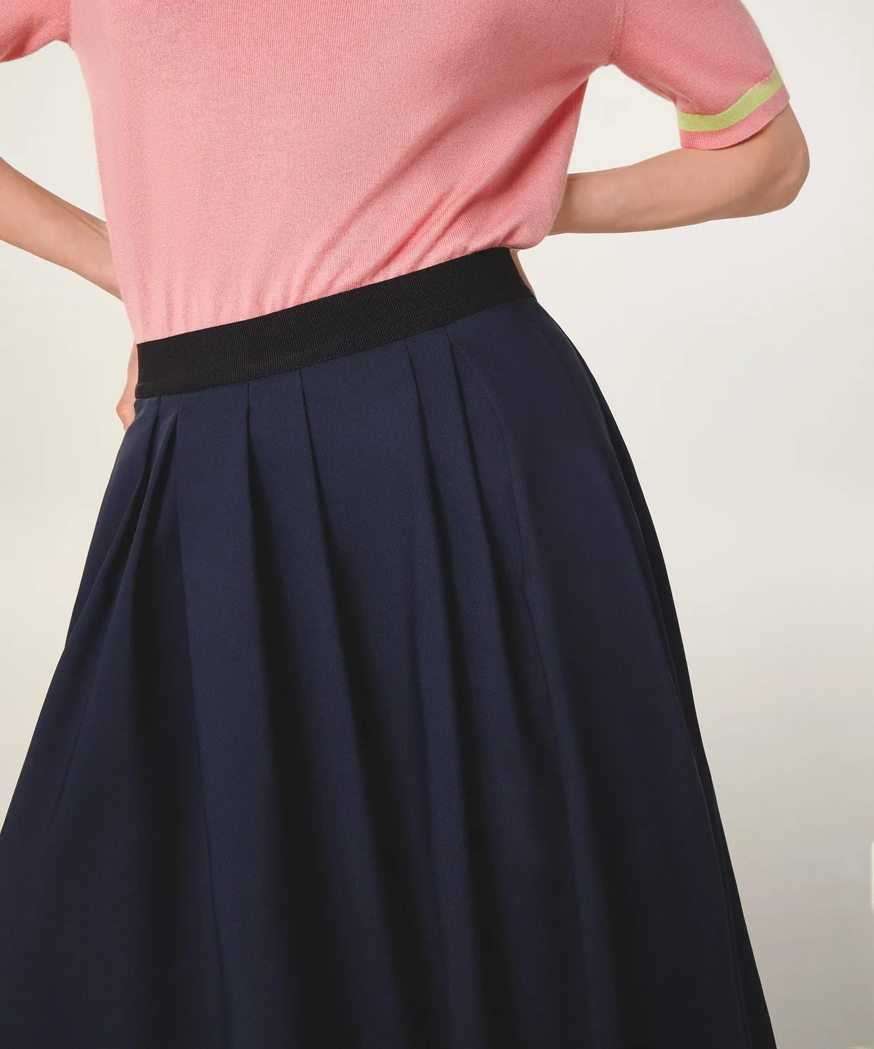 Rodier Gonna lunga svasata polpaccio blu navy