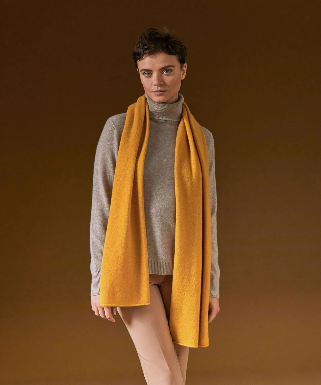Rodier maglione cashmere dolcevita tortora marrone