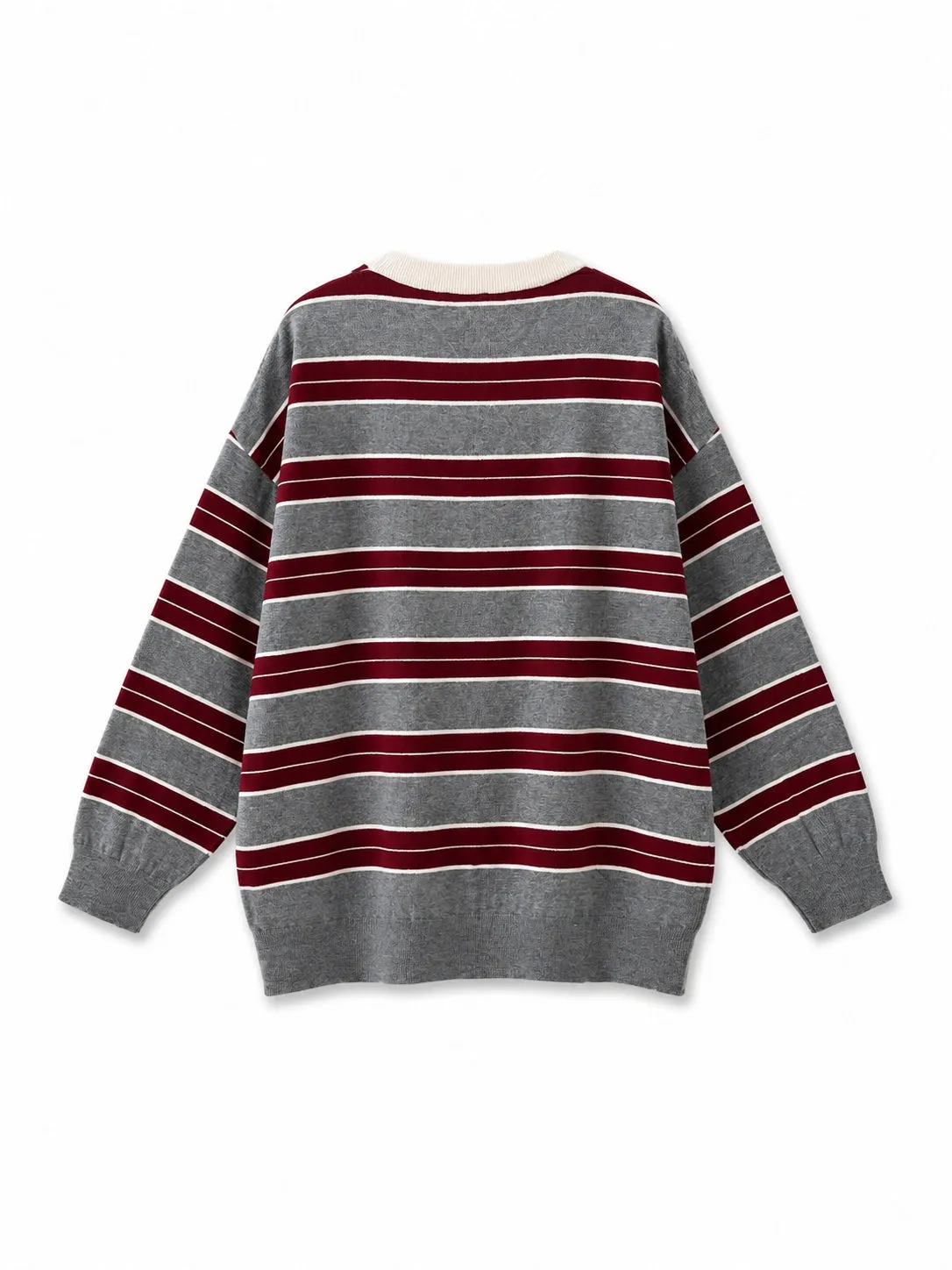 VICOLO Pull Righe Grigio Girocollo Taglia Unica