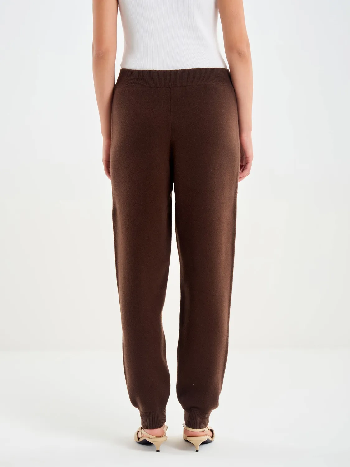 Vicolo Pantalone Jogger in Lana moro 100% lana