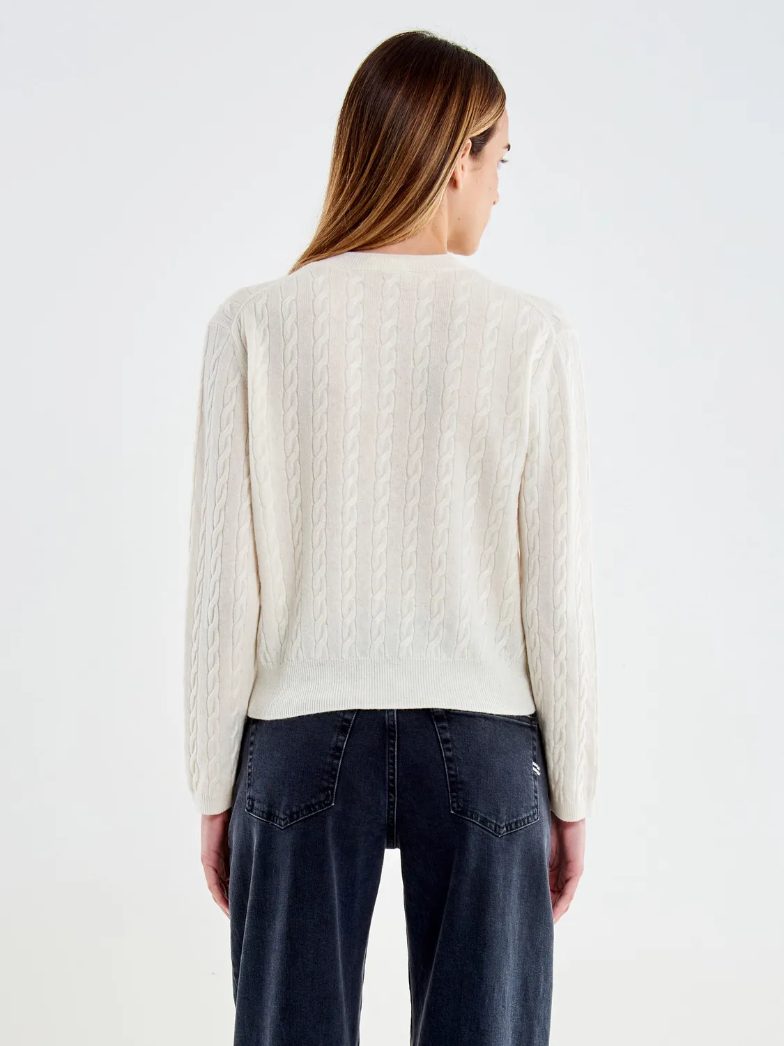 VICOLO Pull Girocollo a Trecce maglione naturale S M L