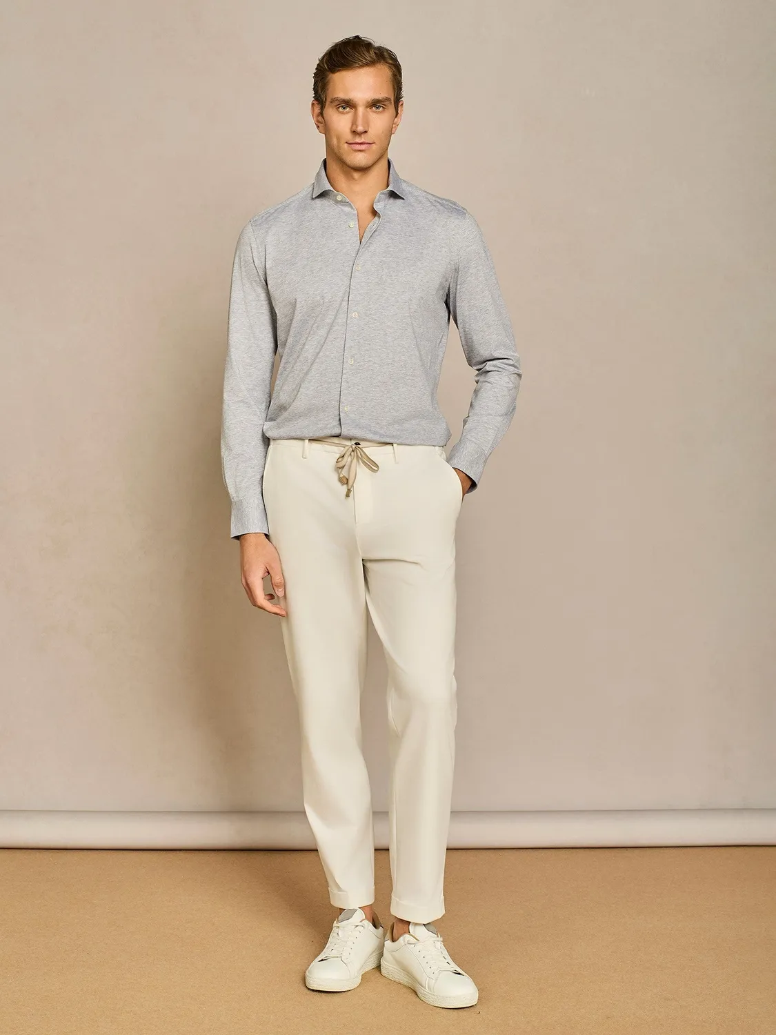 Paul Taylor Camicia Jersey Cotone Grigia