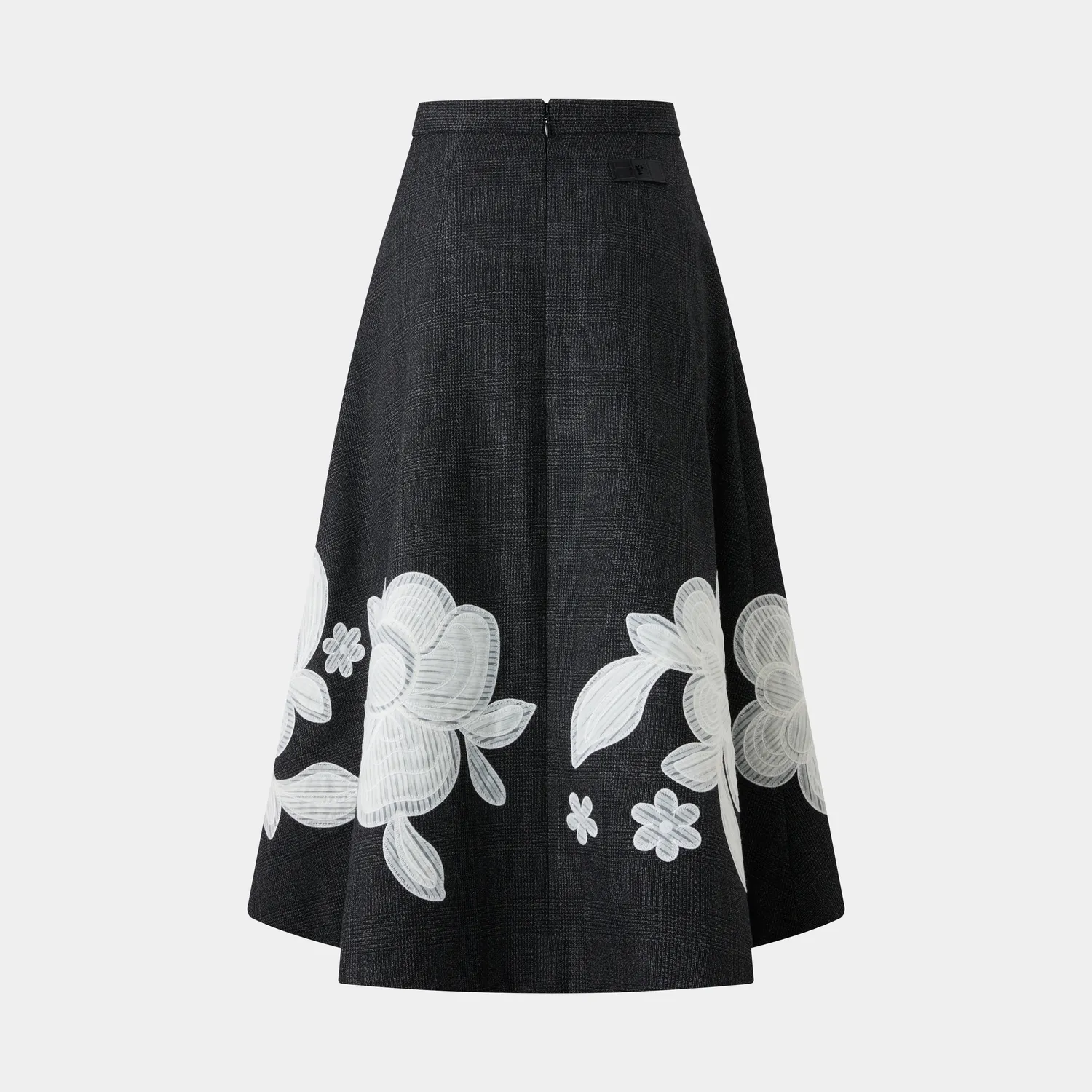 PORTS Floral Adorned Skirt gonna nera floreale