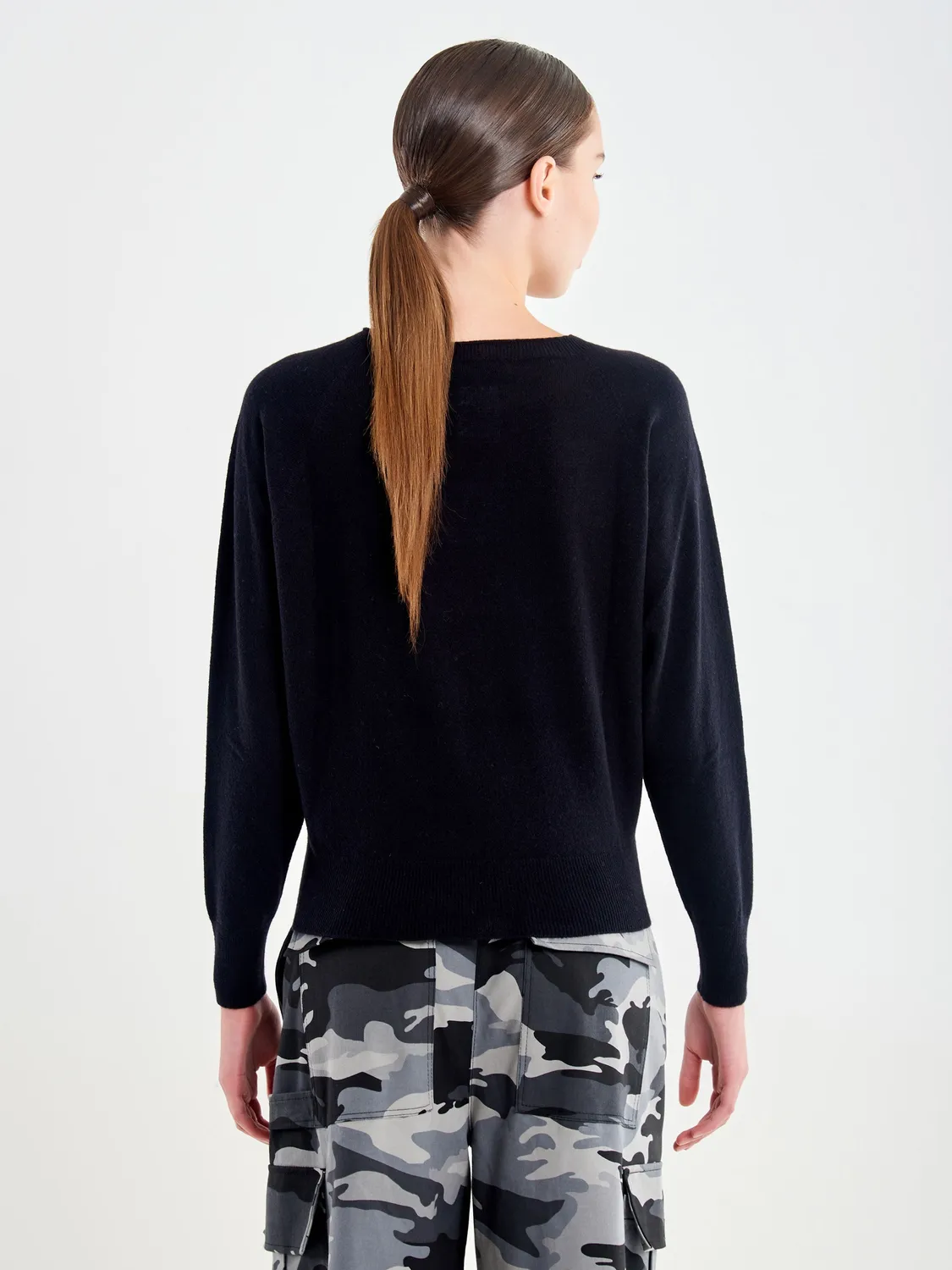 Vicolo pull girocollo lana cashmere nero
