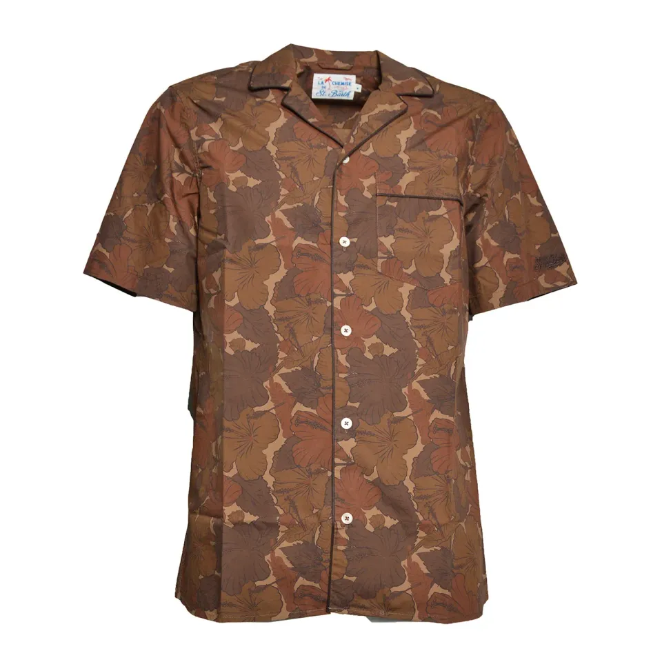 Saint Barth KALE004 camicia manica corta marrone