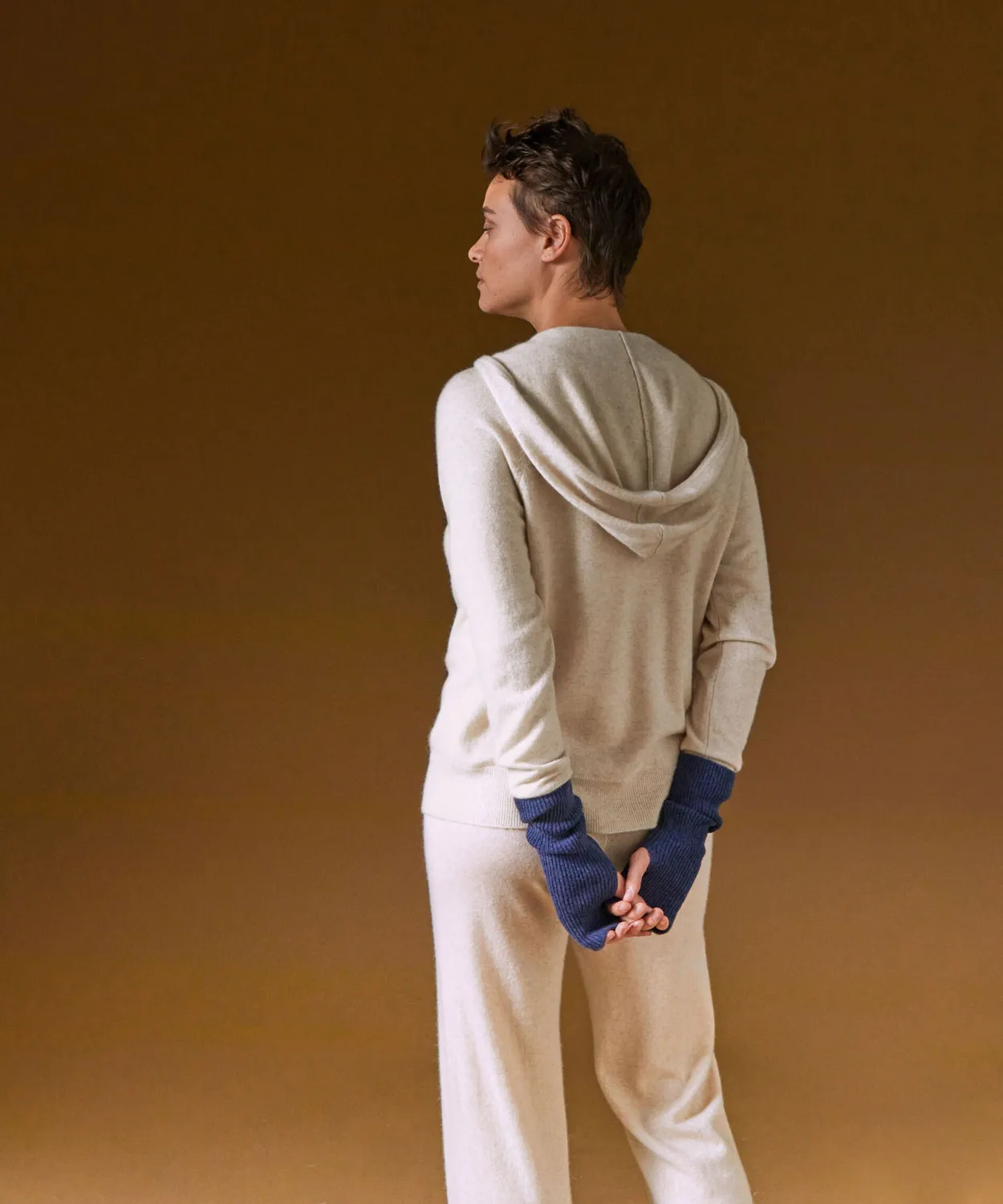 Rodier giacca cappuccio cashmere donna bianco crema