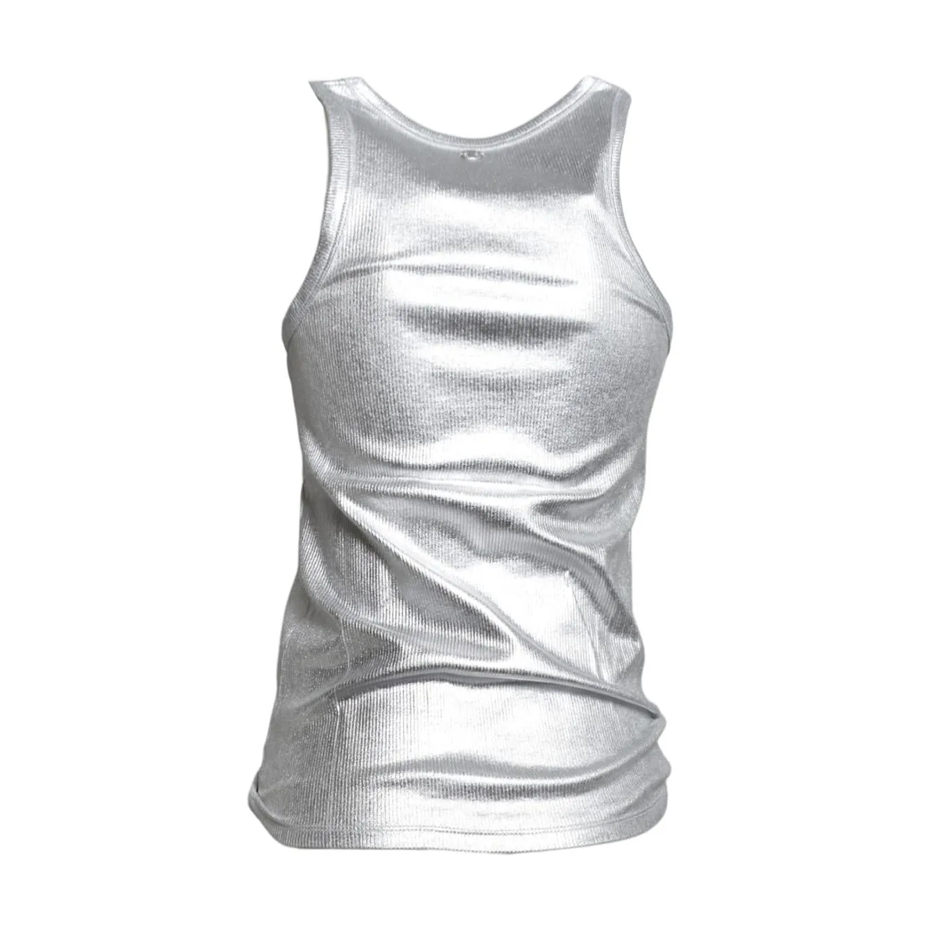 Rabanne 26PJTE031CO0530 t-shirt argento elasticizzata