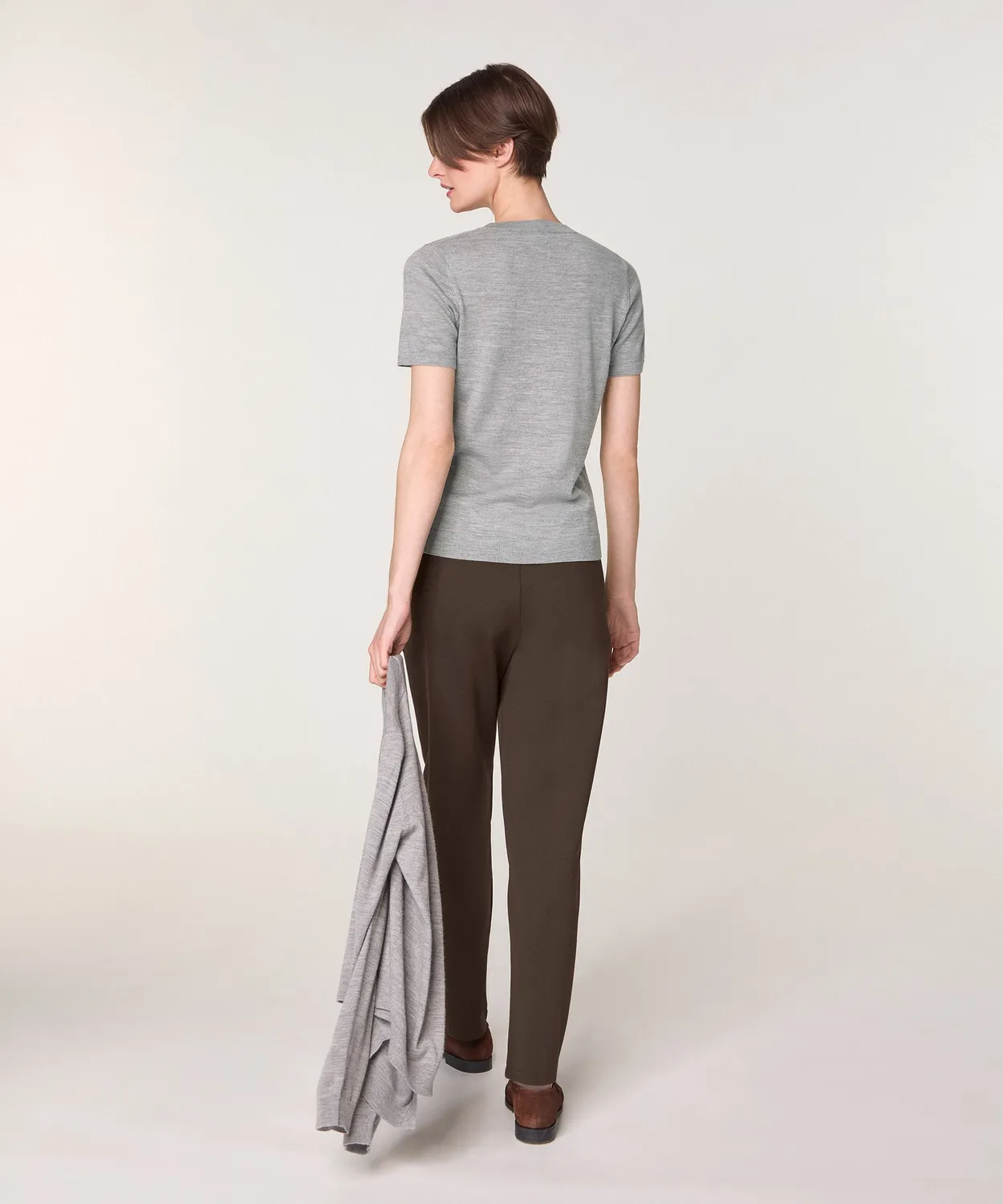 Rodier Twin Set Lana Merino Grigio Erica Donna