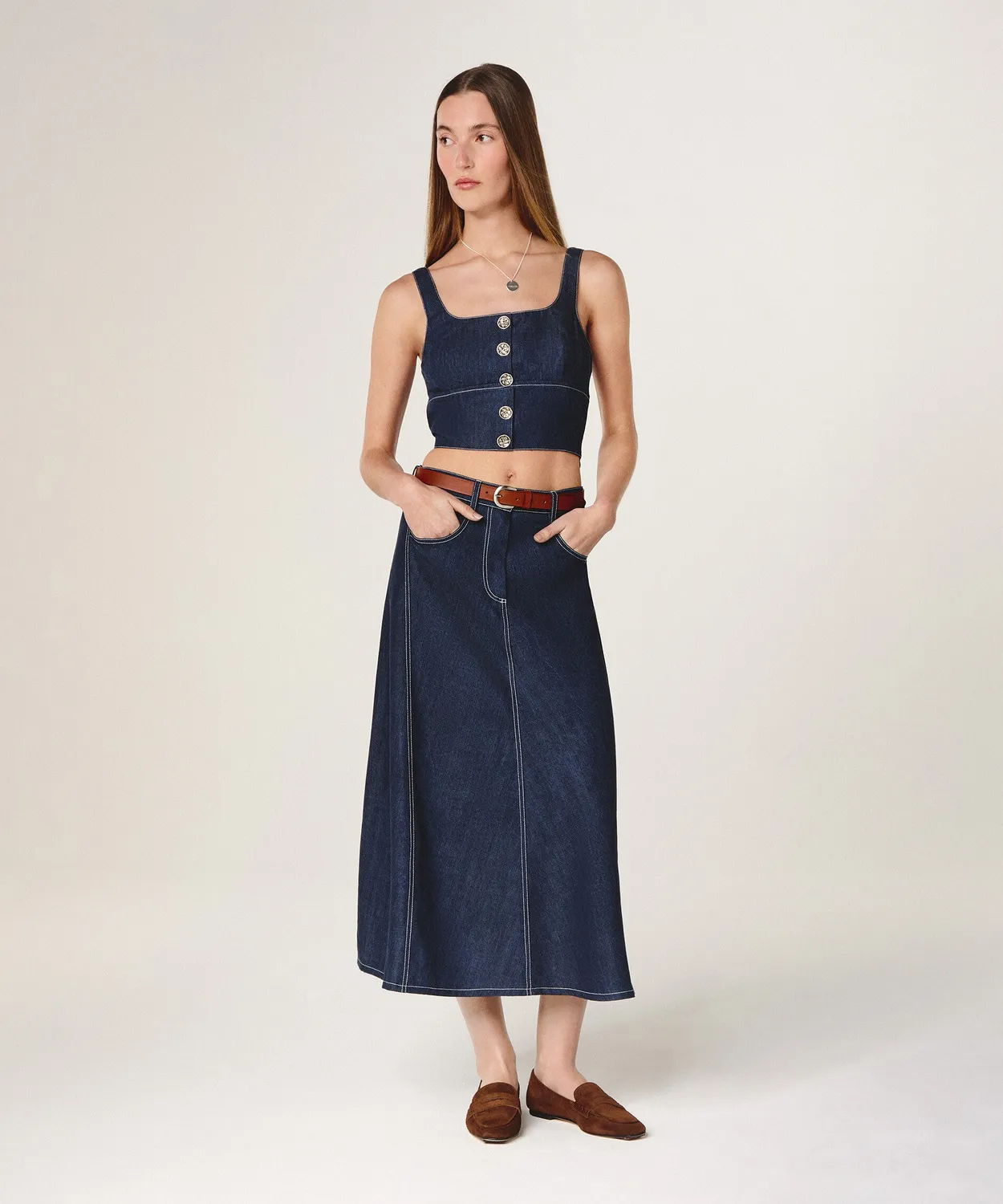 Rodier Bustier Denim Blu Denim Aderente