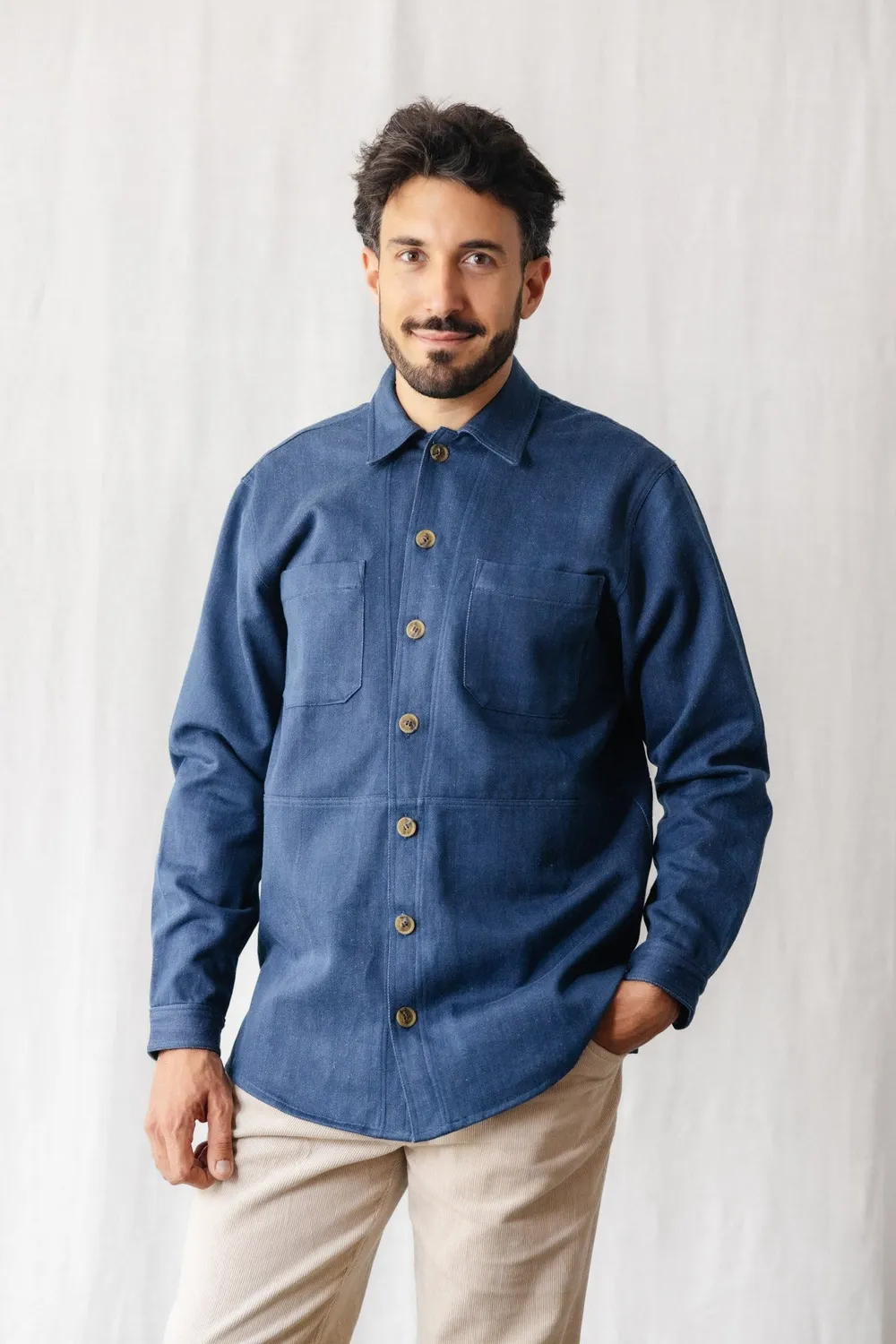 Jyoti Fair Works Kalagi Denim camicia giacca denim cotone