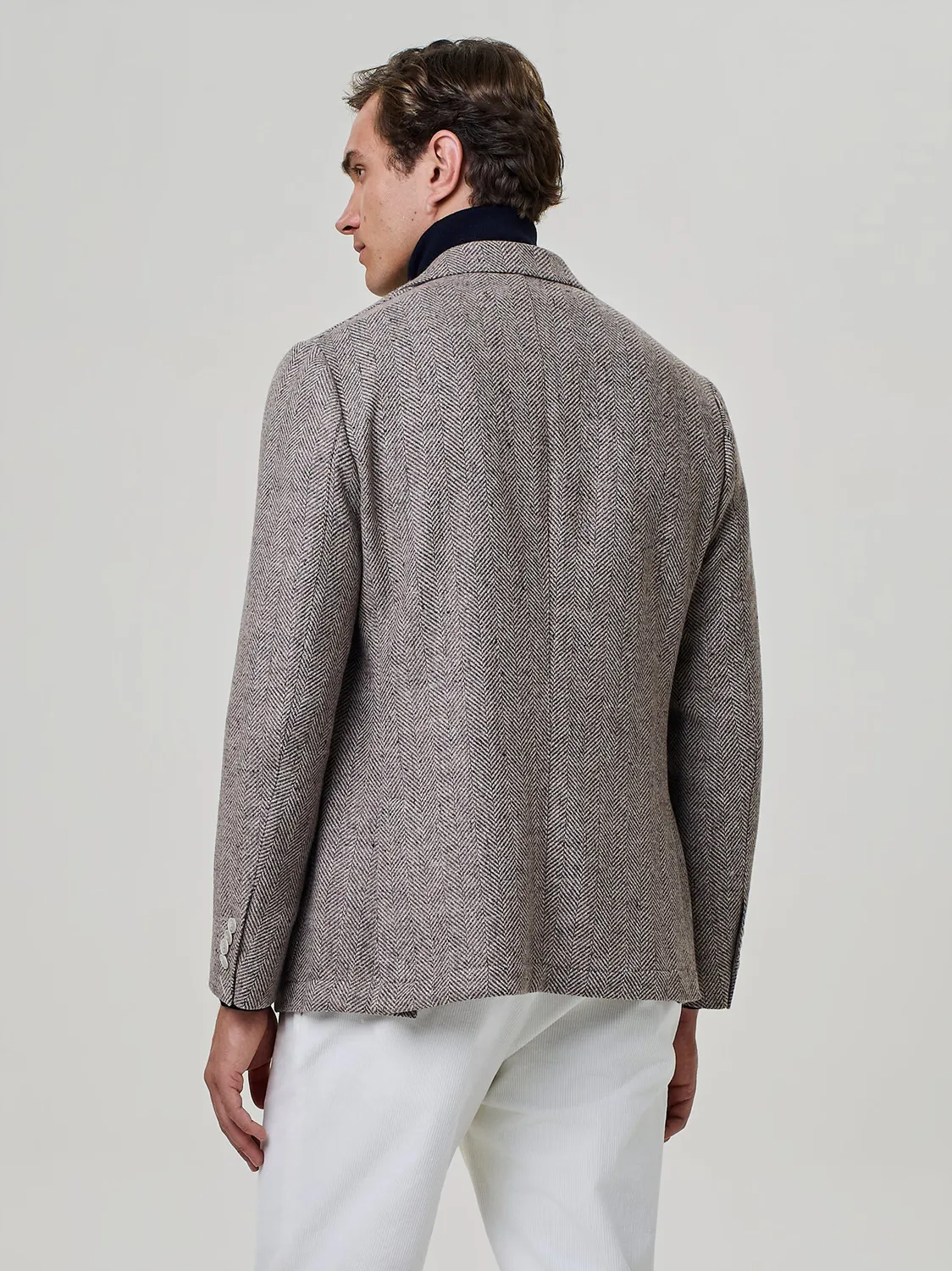 Paul Taylor Giacca Monopetto Misto Lana Spina Camel Sfoderata