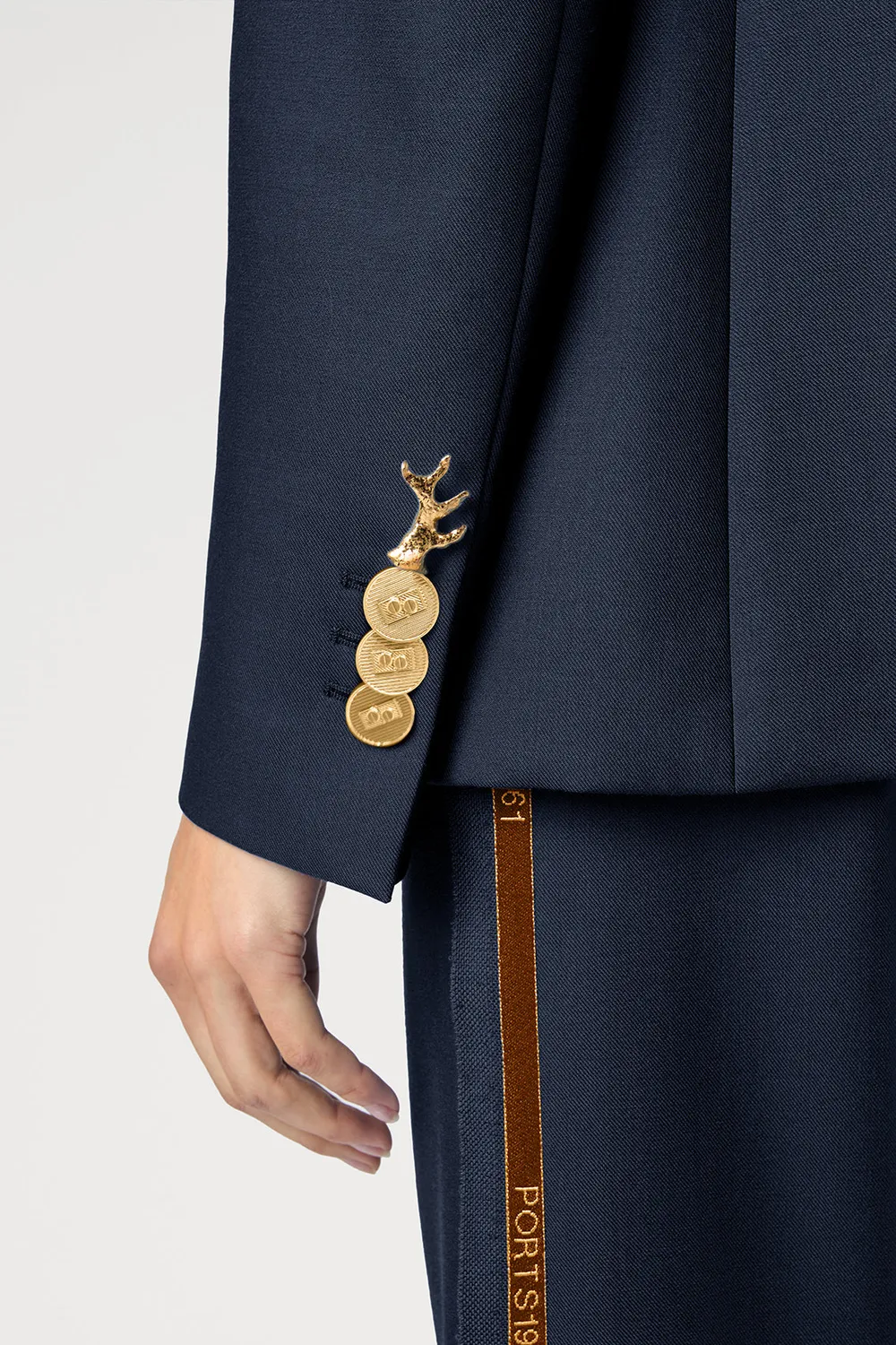 PORTS 1961 Opulent blazer navy doppiopetto corallo