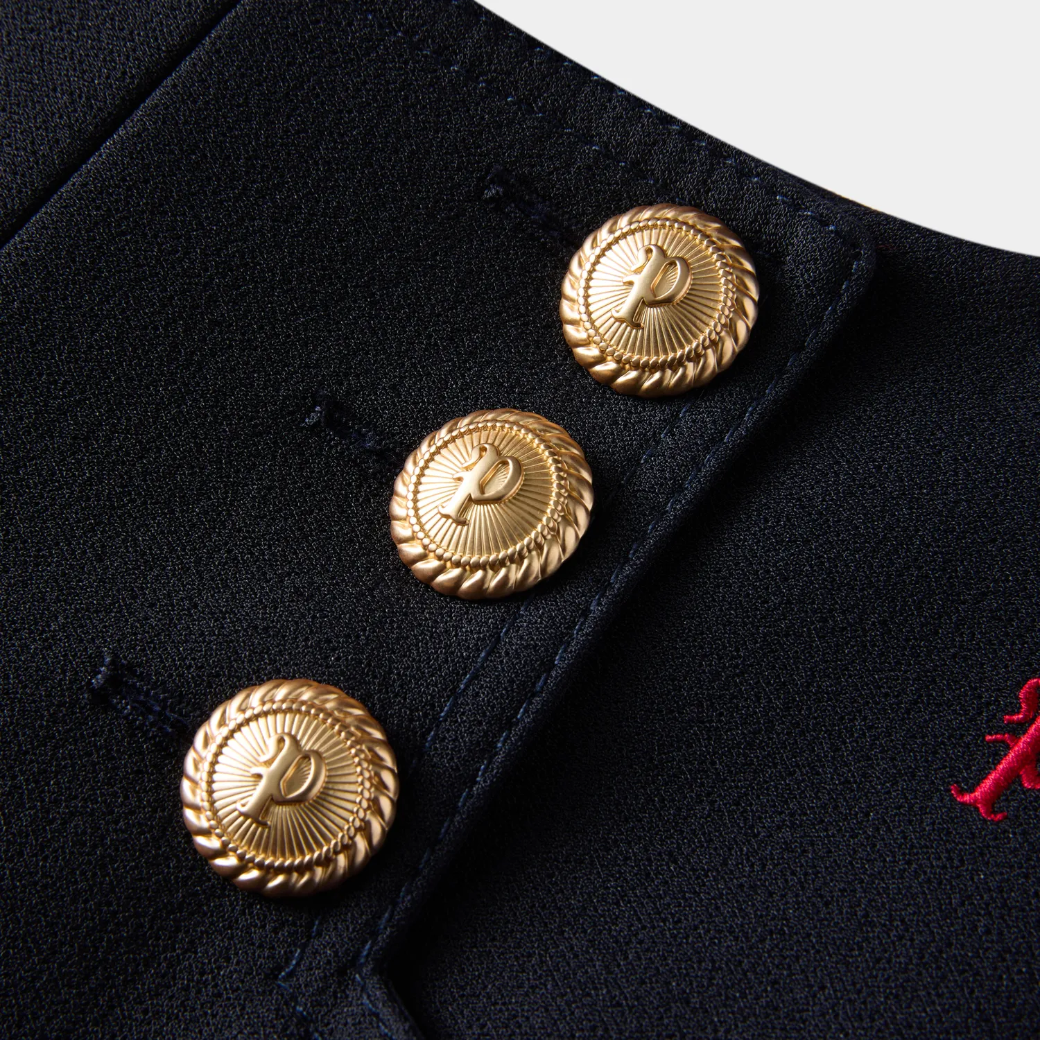 PORTS FW25 pantaloni palazzo blu bottoni larghi
