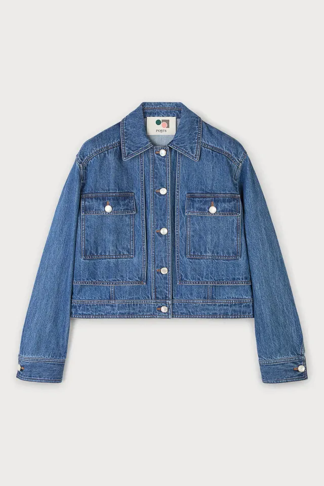 PORTS giacca denim classic blue indaco medio