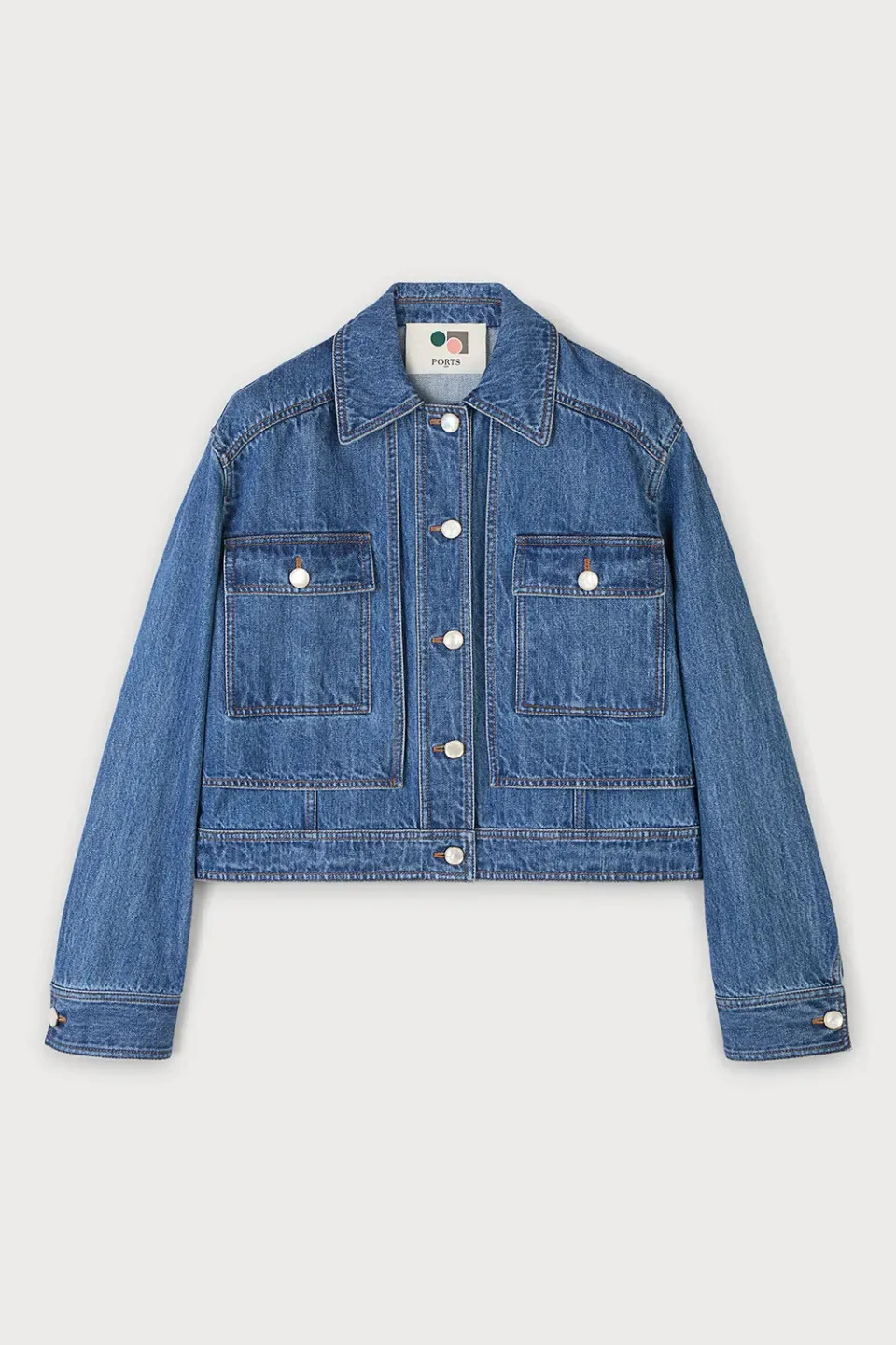 PORTS giacca denim classic blue indaco medio