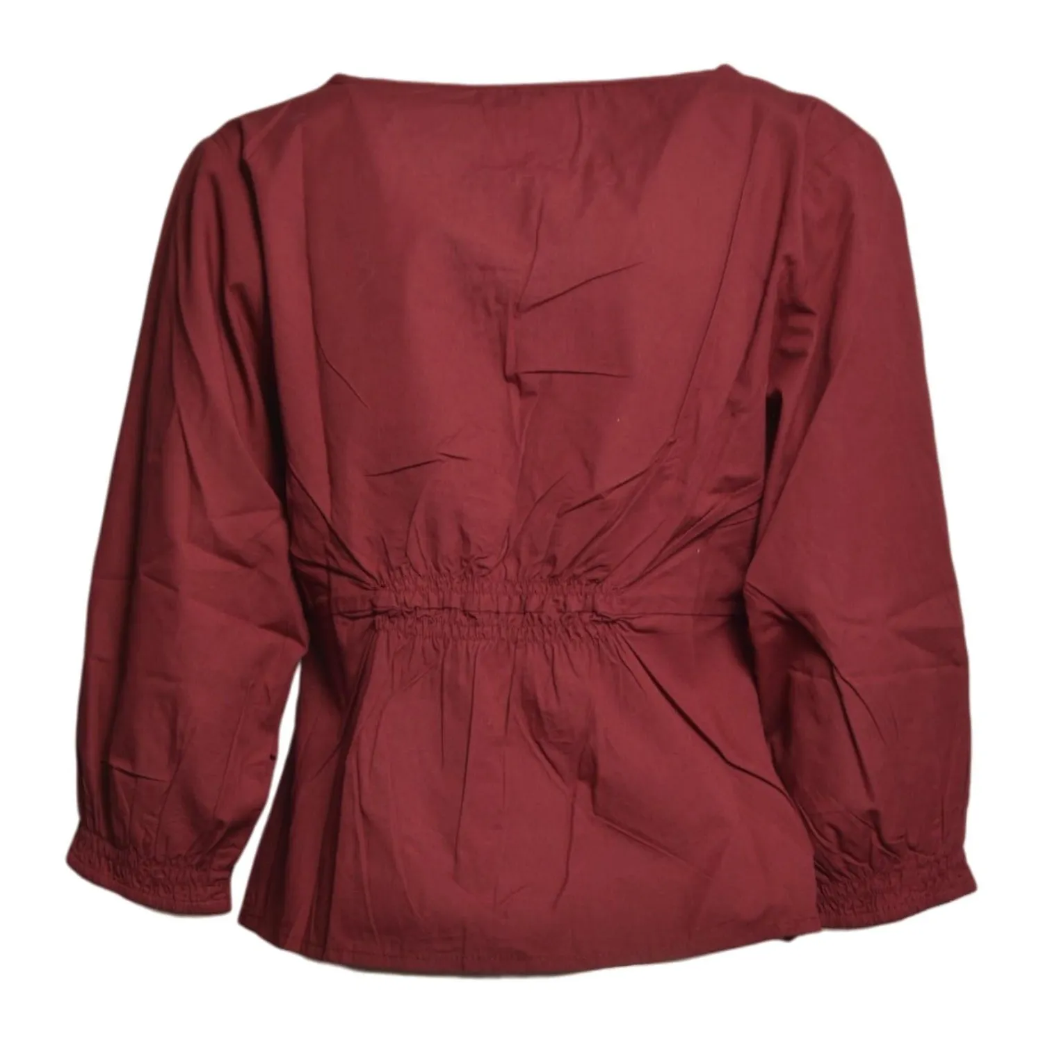 Merci Dahlia blusa bordeaux rossa in cotone