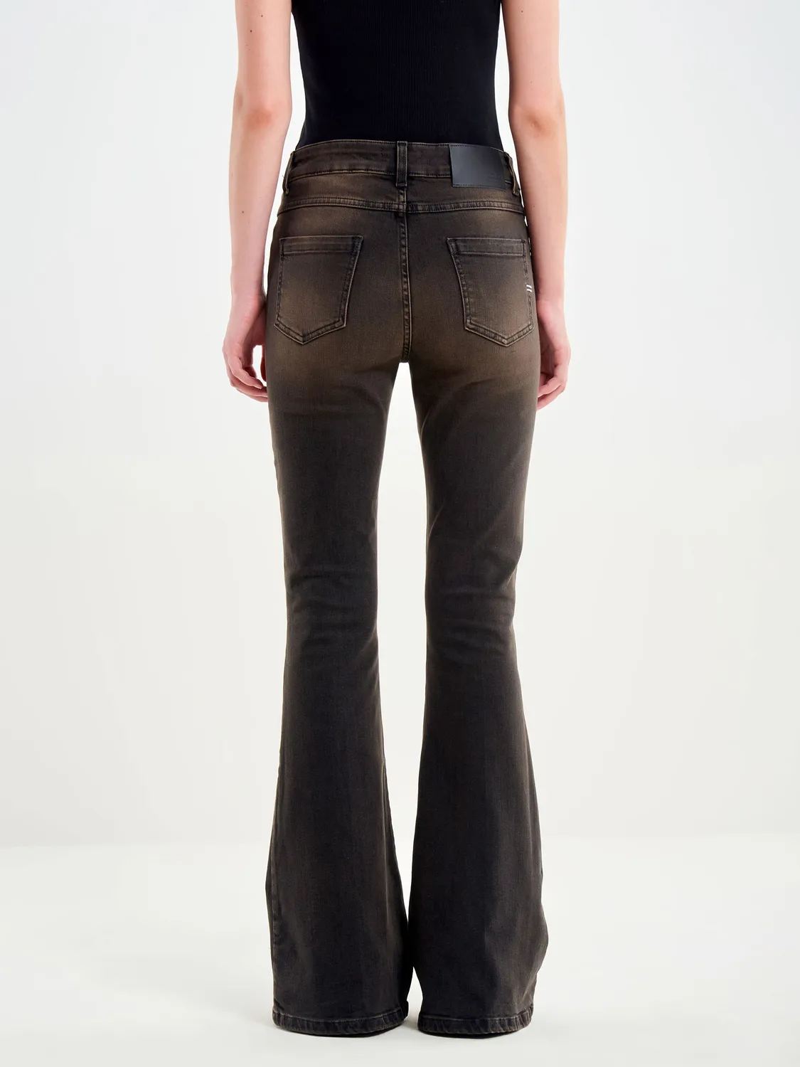 Vicolo Gisele Flare jeans moro nero flare vita media