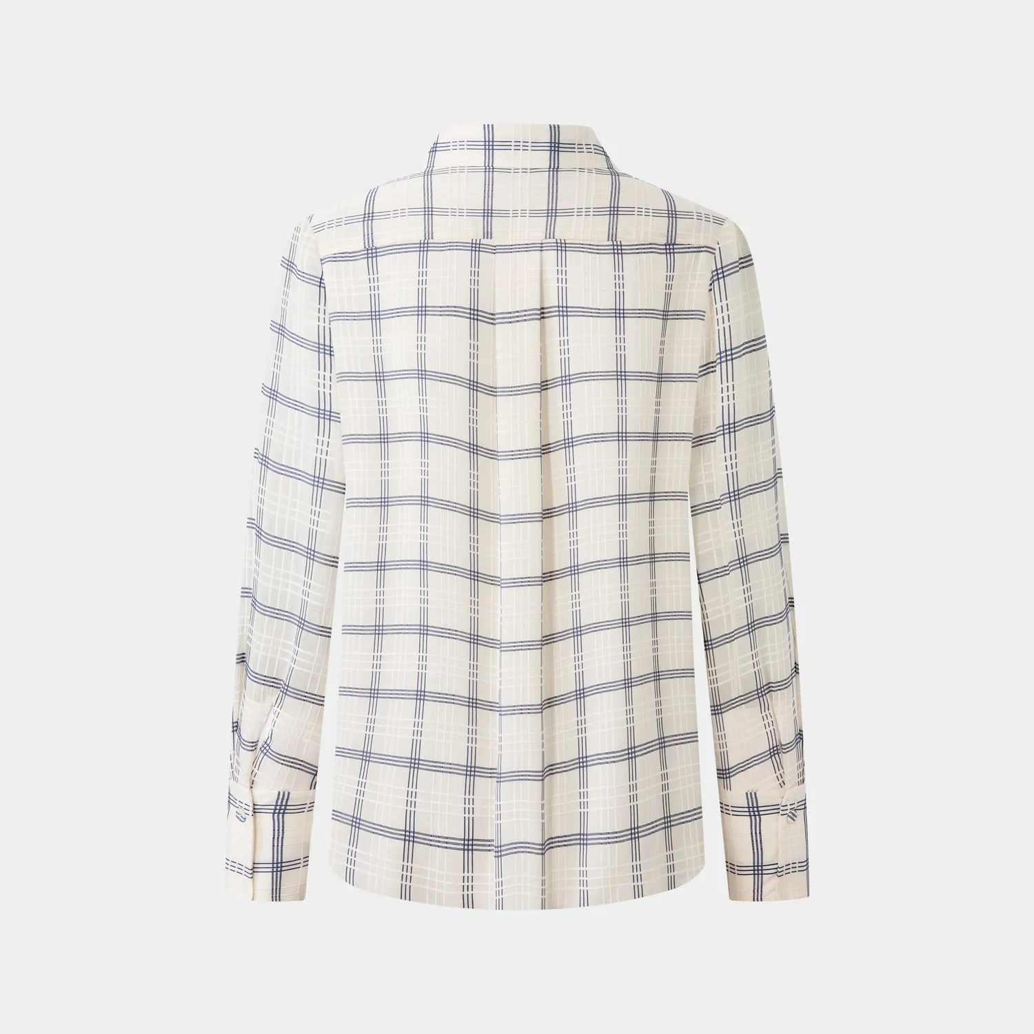 PORTS Checked Ruffle Shirt camicia quadri blu
