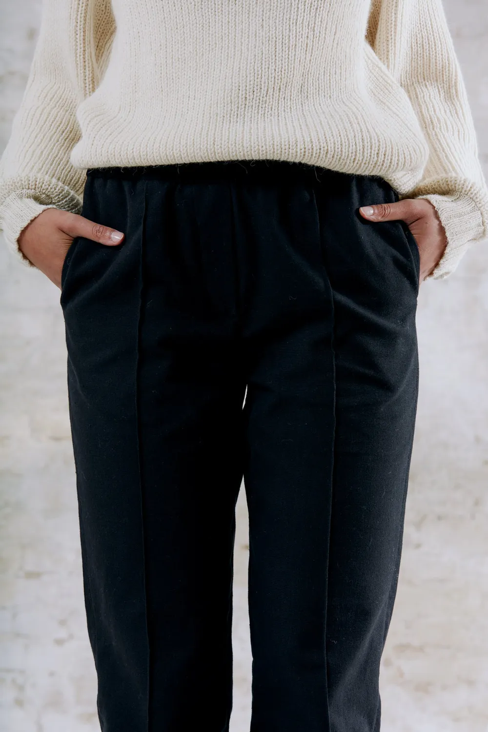 Jyoti Fair Works Laharim Black pantaloni cotone nero