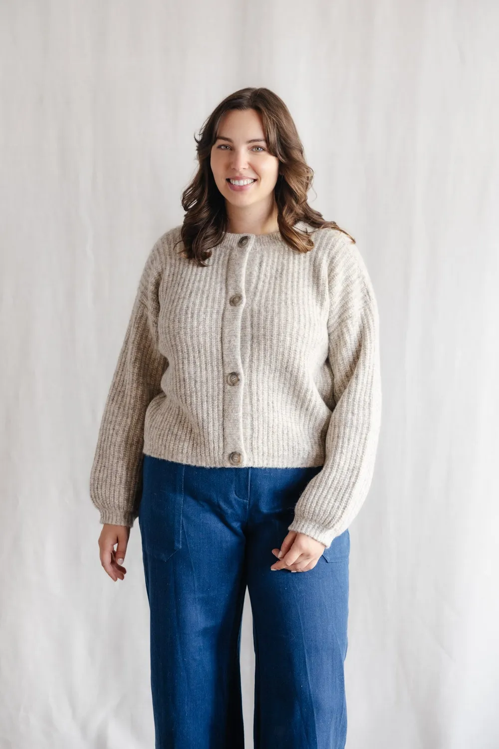Jyoti Betana cardigan grigio chiaro baby alpaca