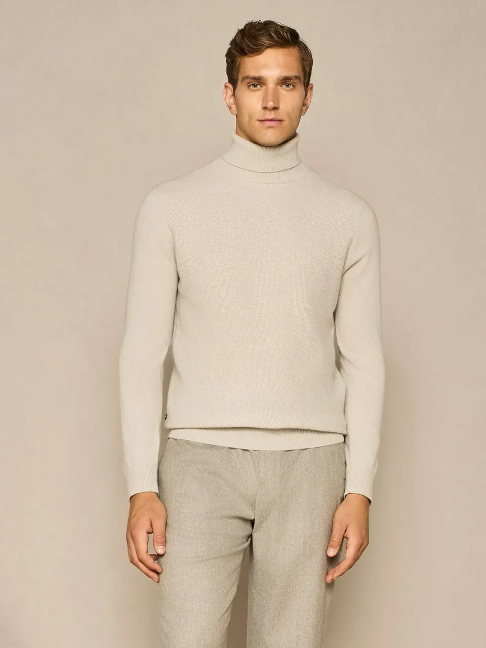 Paul Taylor dolcevita punto canestro cashmere burro