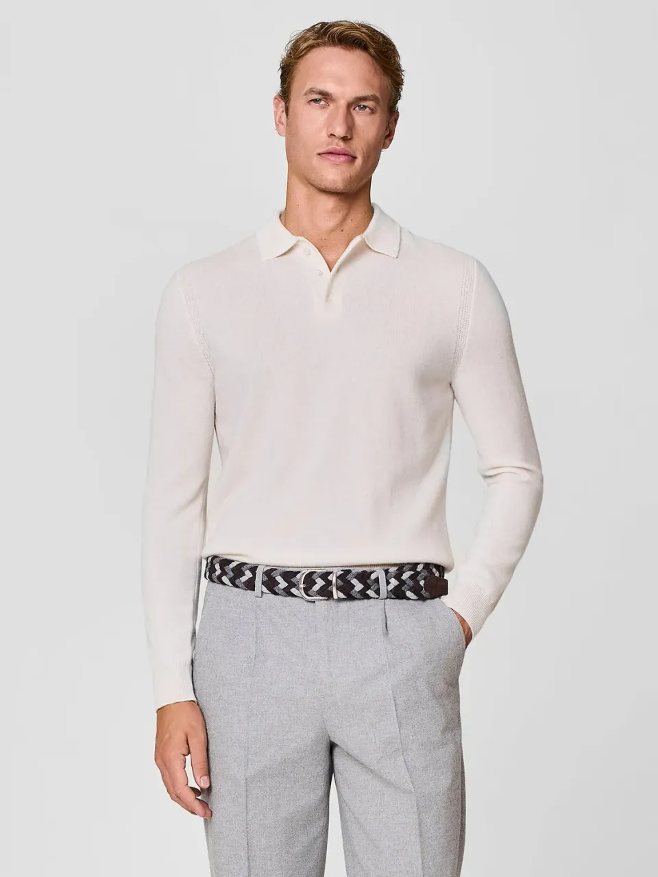 Paul Taylor polo misto cashmere bianca