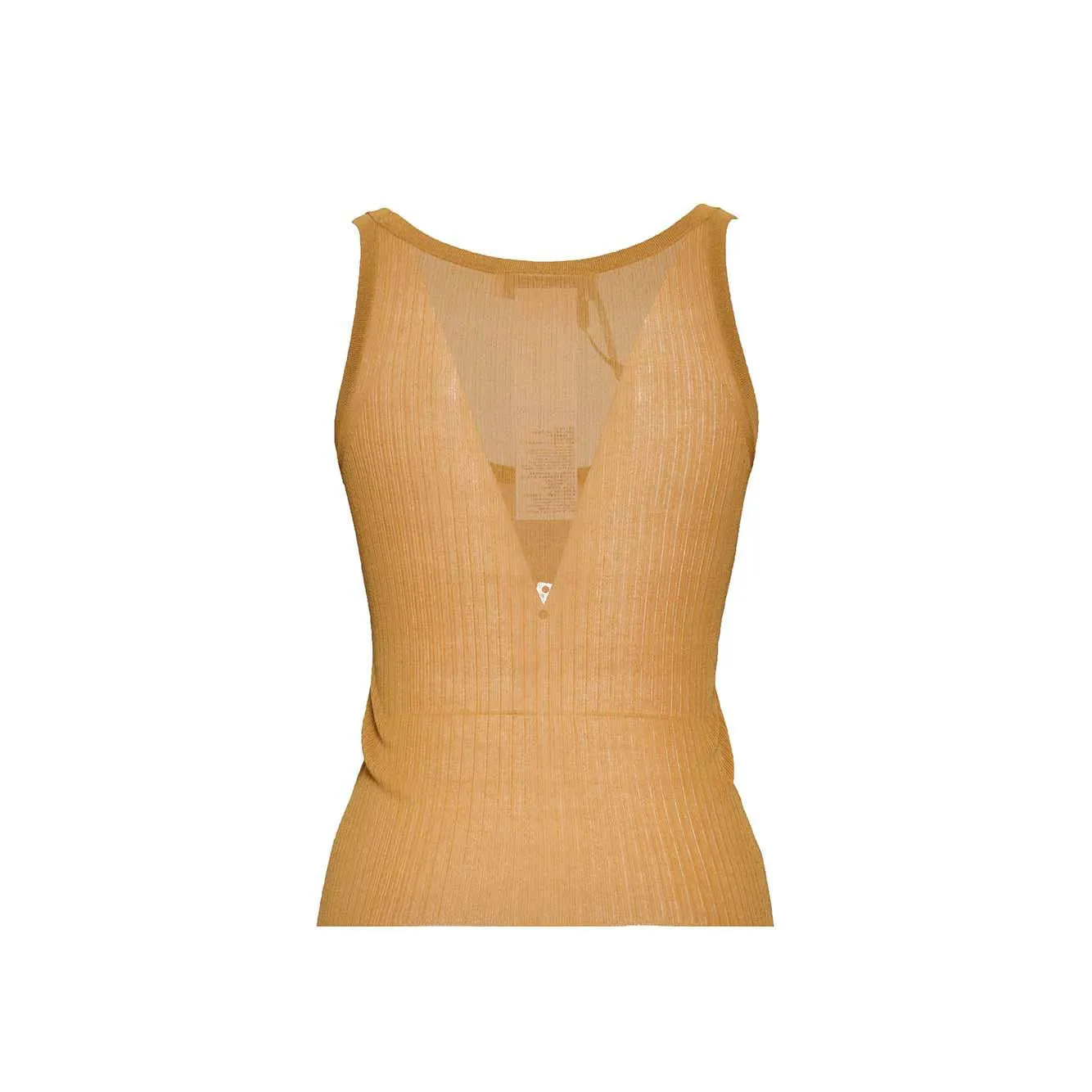 Max Mara Bastia top seta cammello coste S