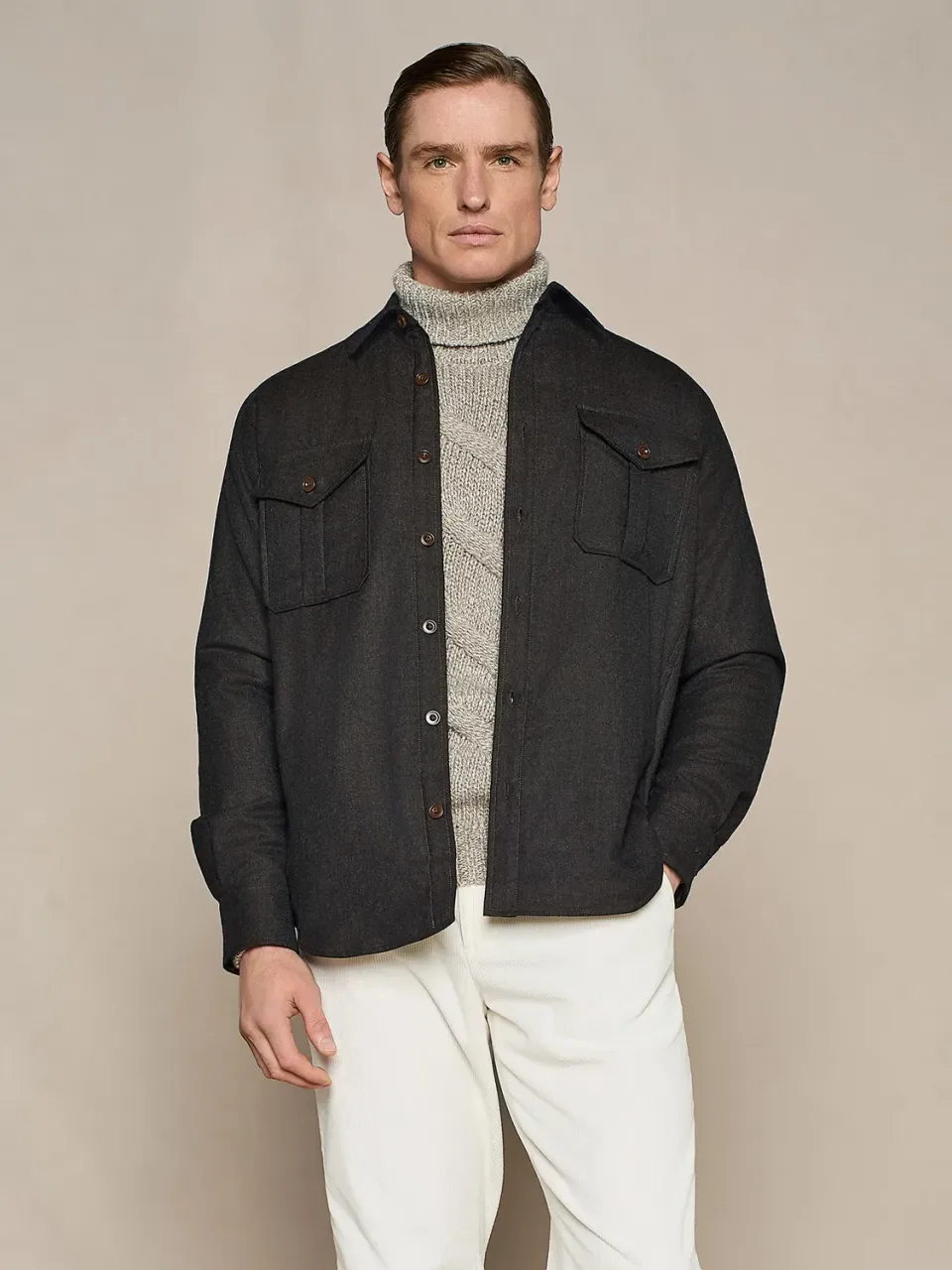 Paul Taylor Overshirt Imbottita Flanella Chocolate Camicia