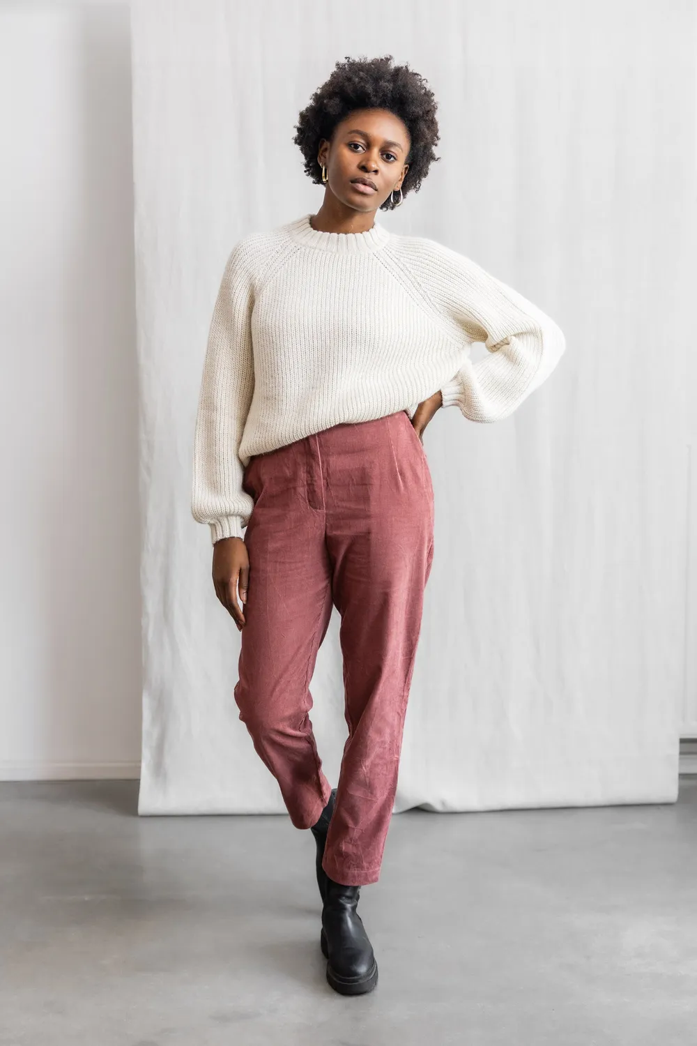 Jyoti Suhrut pantaloni velluto rosa antico