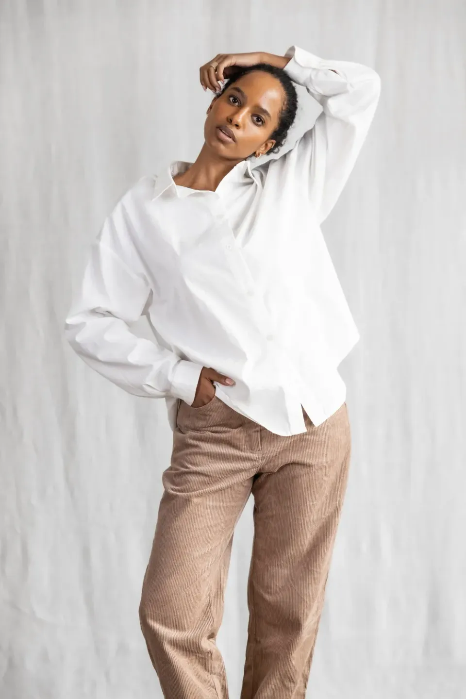 Jyoti - Fair Works Pahaad camicetta cotone bianca oversize