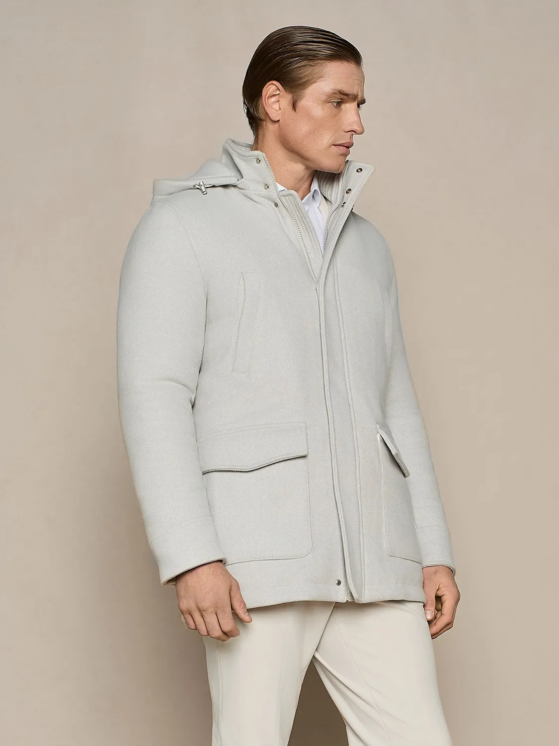 Paul Taylor parka imbottito misto lana burro