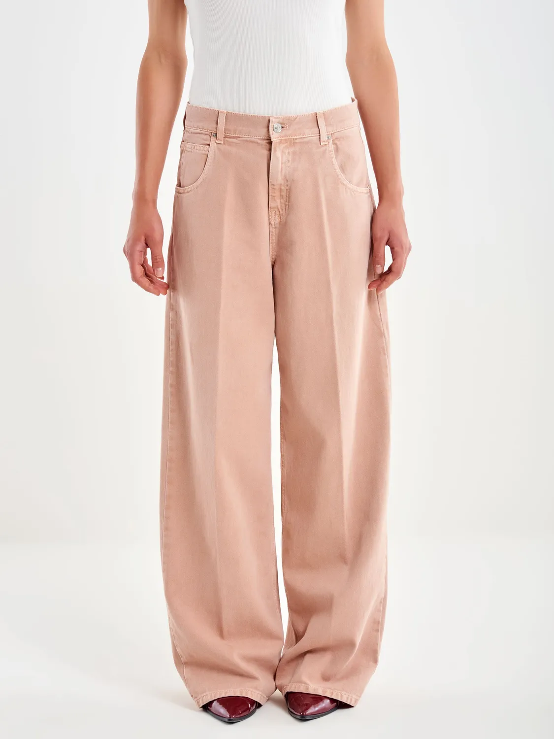 Vicolo Icon Mia jeans baggy blush in denim di cotone