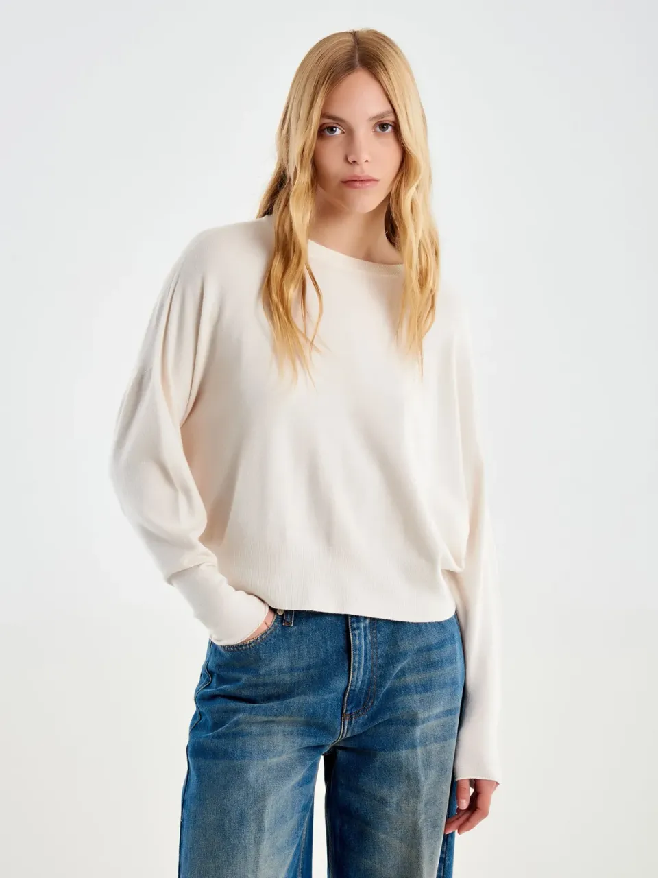Vicolo Pull Boxy maglia naturale taglia unica