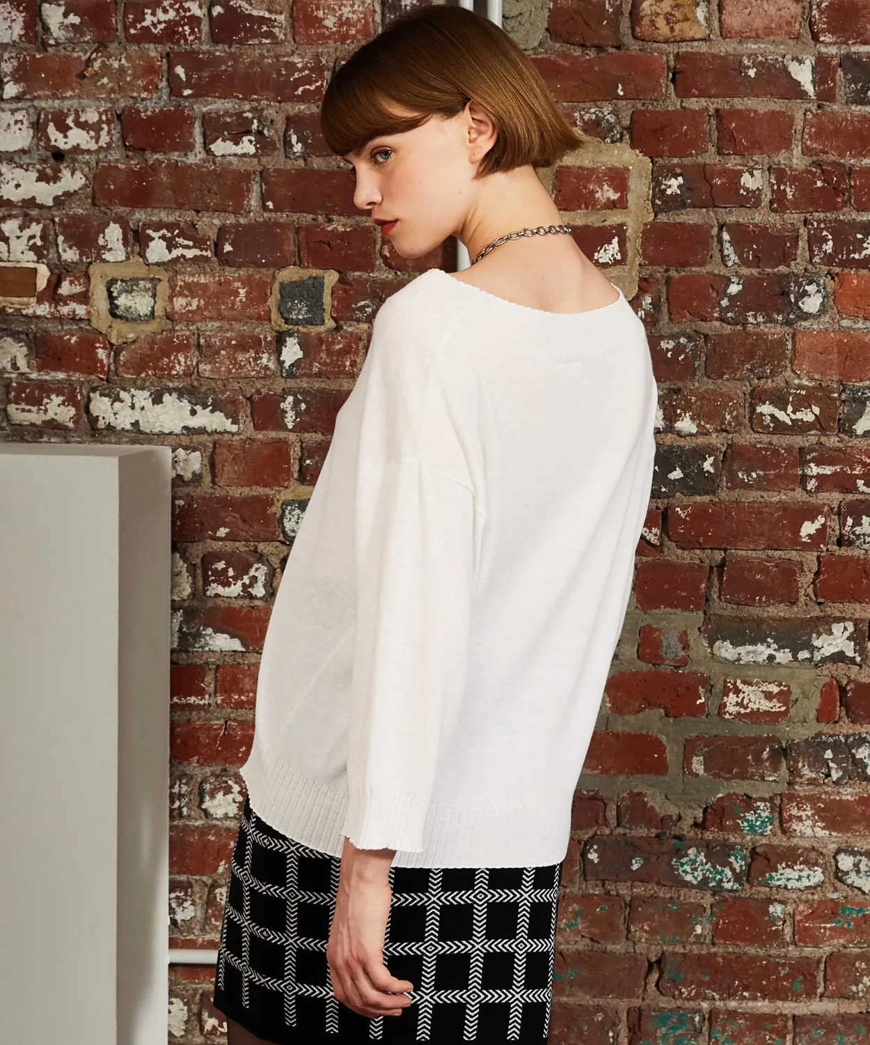 Rodier Maglione scollo barca bianco ecru