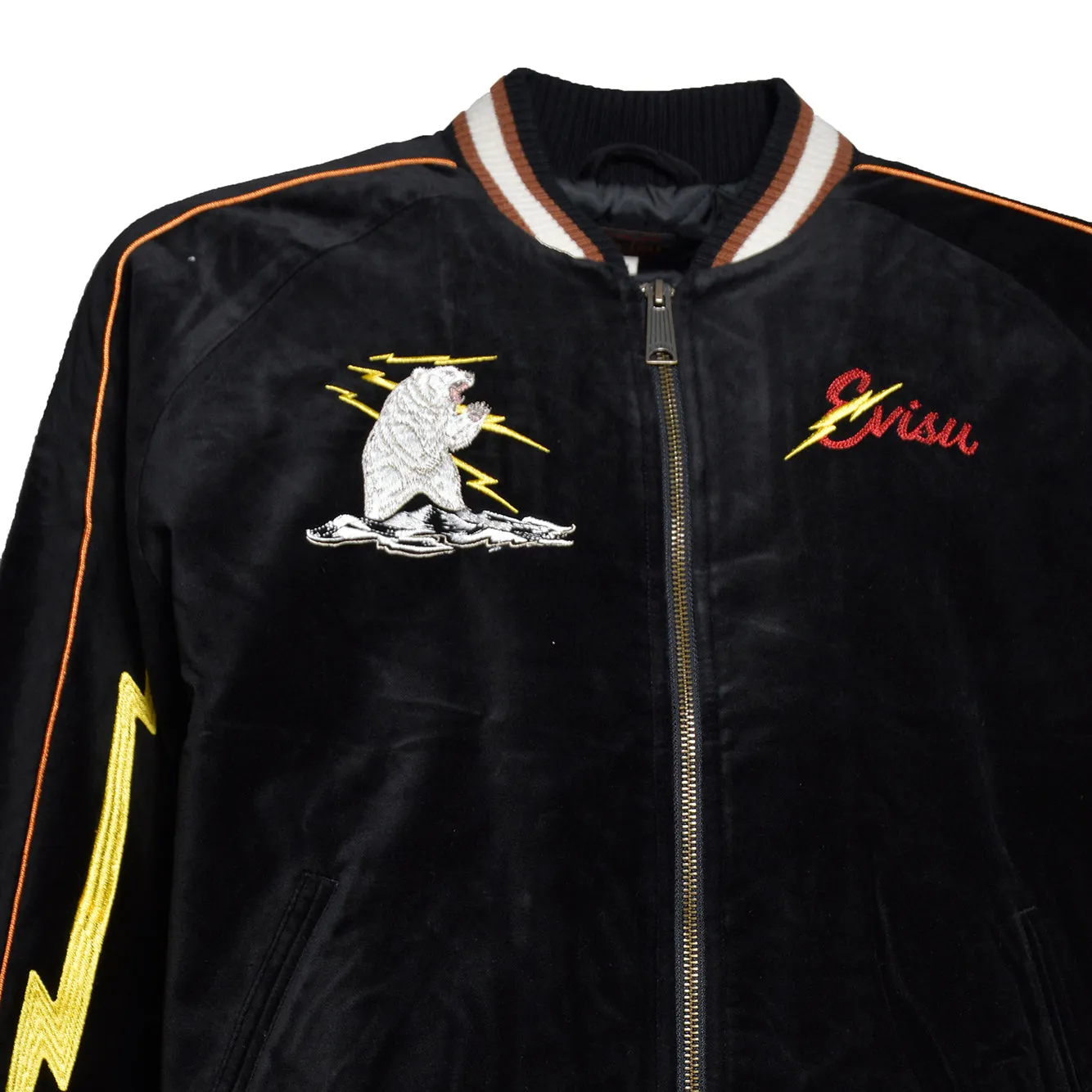 Evisu 2EAEJM6JK6021 Giubbino Nero Sukajan Uomo